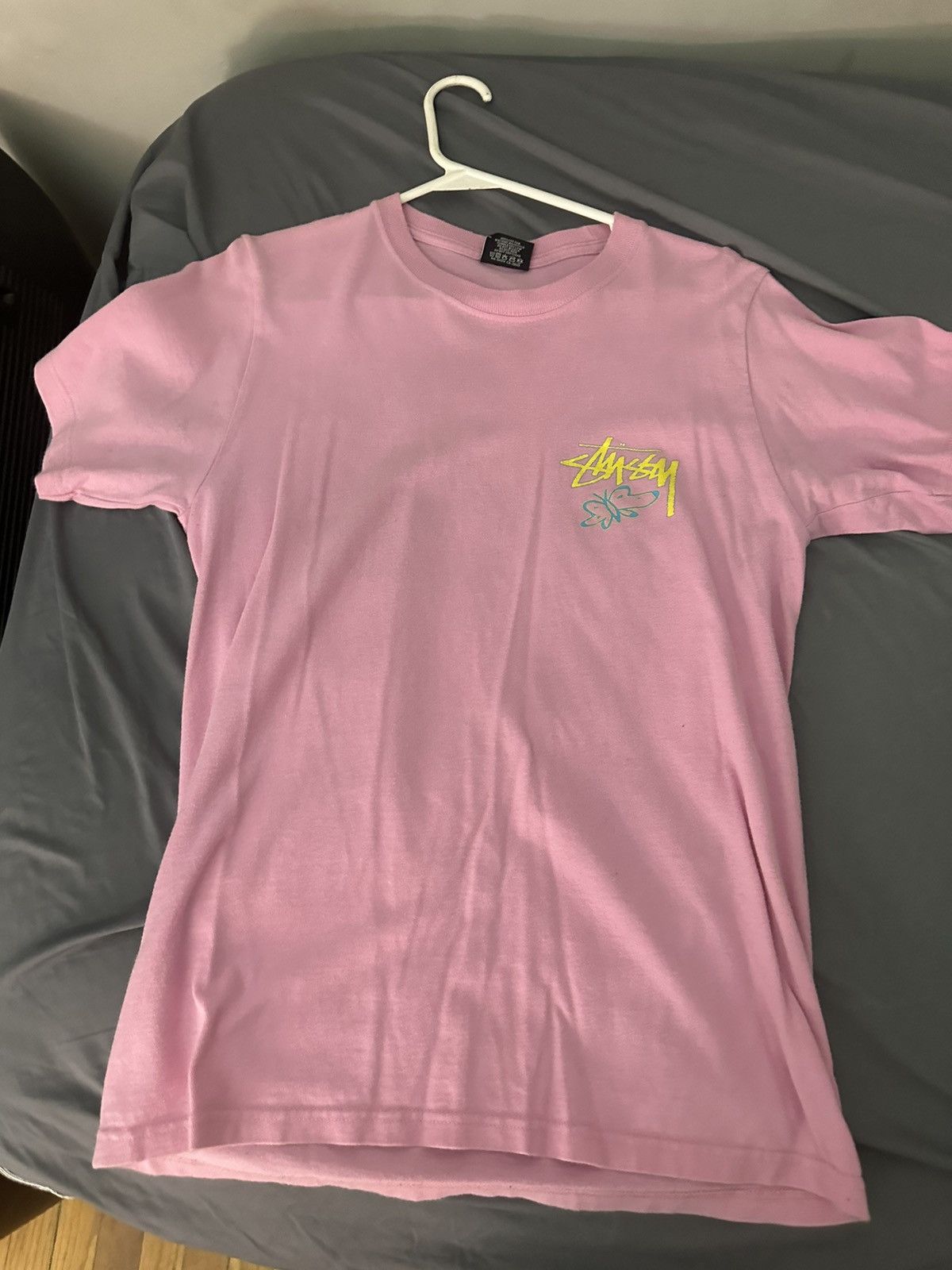 image of Stussy “Motivation Boutique” Tee in Pink, Men's (Size Small)