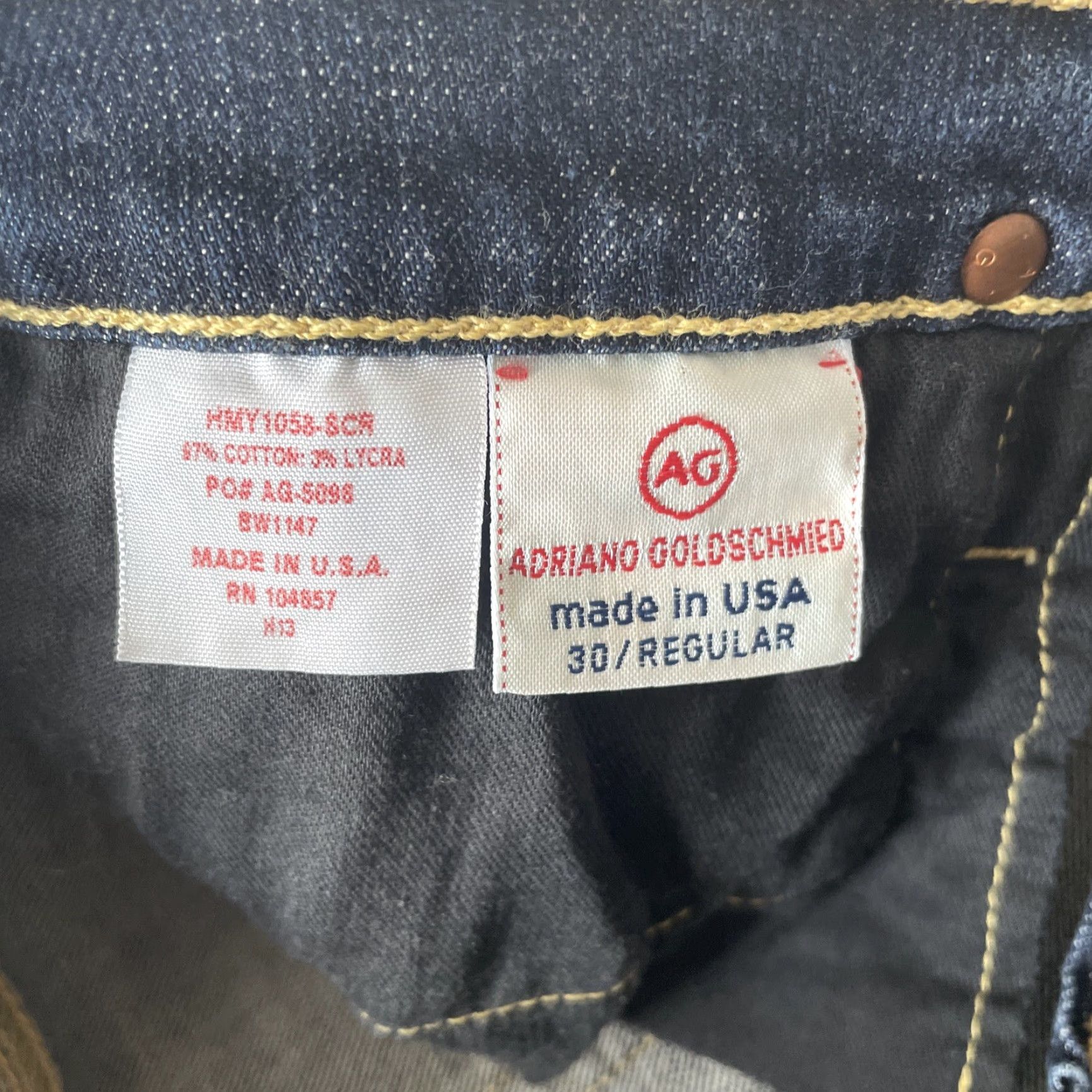 Vintage Vintage AG Adriano Goldschmied Kiss Slim Bootcut Jeans Womens 30x31 Low Rise Y2K Blue 5-Pocket Distressing Baggy? No, Slimming Fit Womens Jeans Size 30" / US 8 / IT 44 - 5 Thumbnail