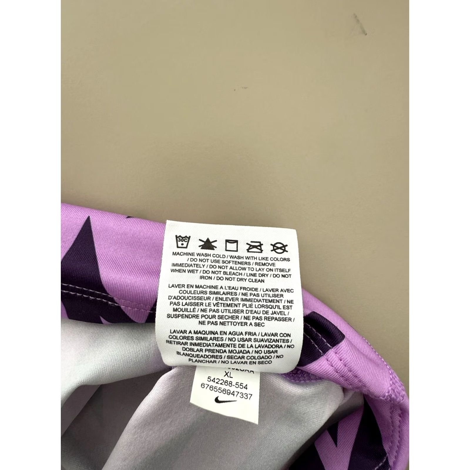 Nike Nike Pro Dri-Fit Women's XL Purple Kapow Print Tank Top Sleeveless Size XL / US 12-14 / IT 48-50 - 6 Thumbnail
