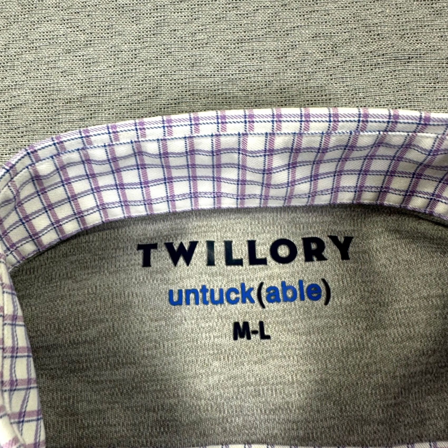 Vintage Twillory Untuckable Button-Down Shirt Men's M Long Sleeve Purple Micro-Check Button-Down Size US M / EU 48-50 / 2 - 2 Thumbnail
