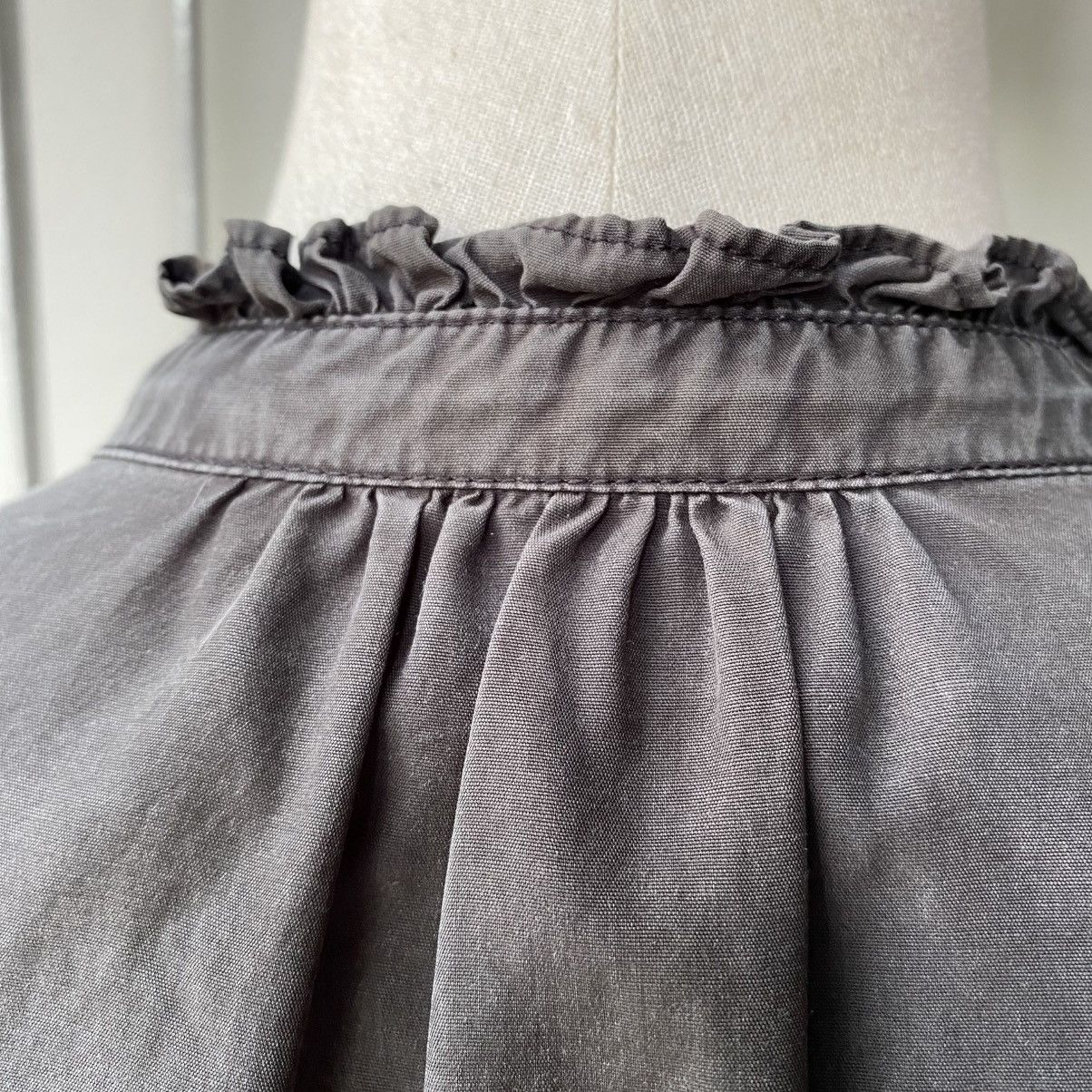 Japanese Brand LA MARINE FRANÇAISE Black Ruffle Collar Puff Shoulder Shirt Size M / US 6-8 / IT 42-44 - 23 Thumbnail