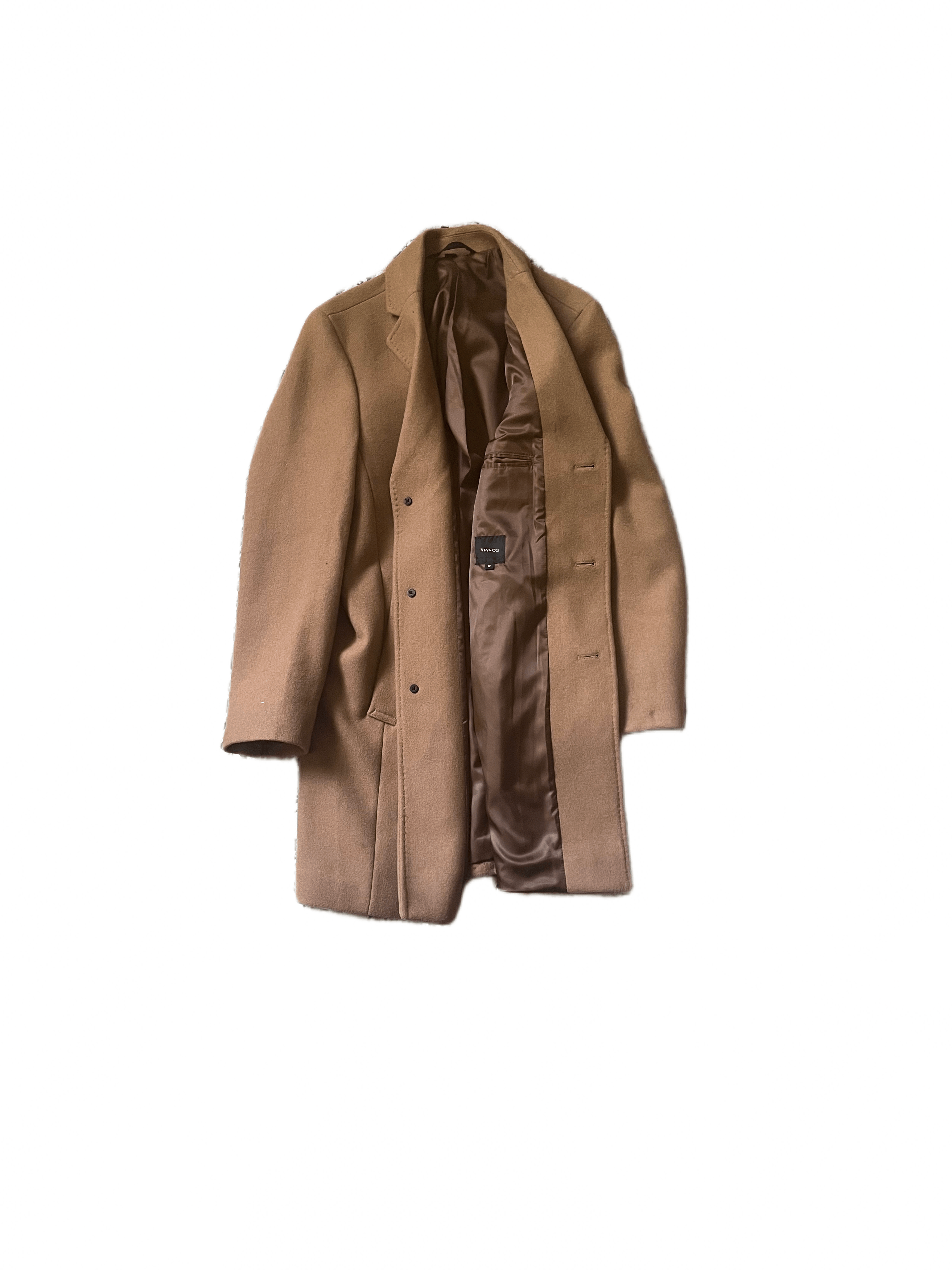 RW&CO. RW&CO Camel Wool Heavy Topcoat Overcoat Size US S / EU 44-46 / 1 - 2 Thumbnail