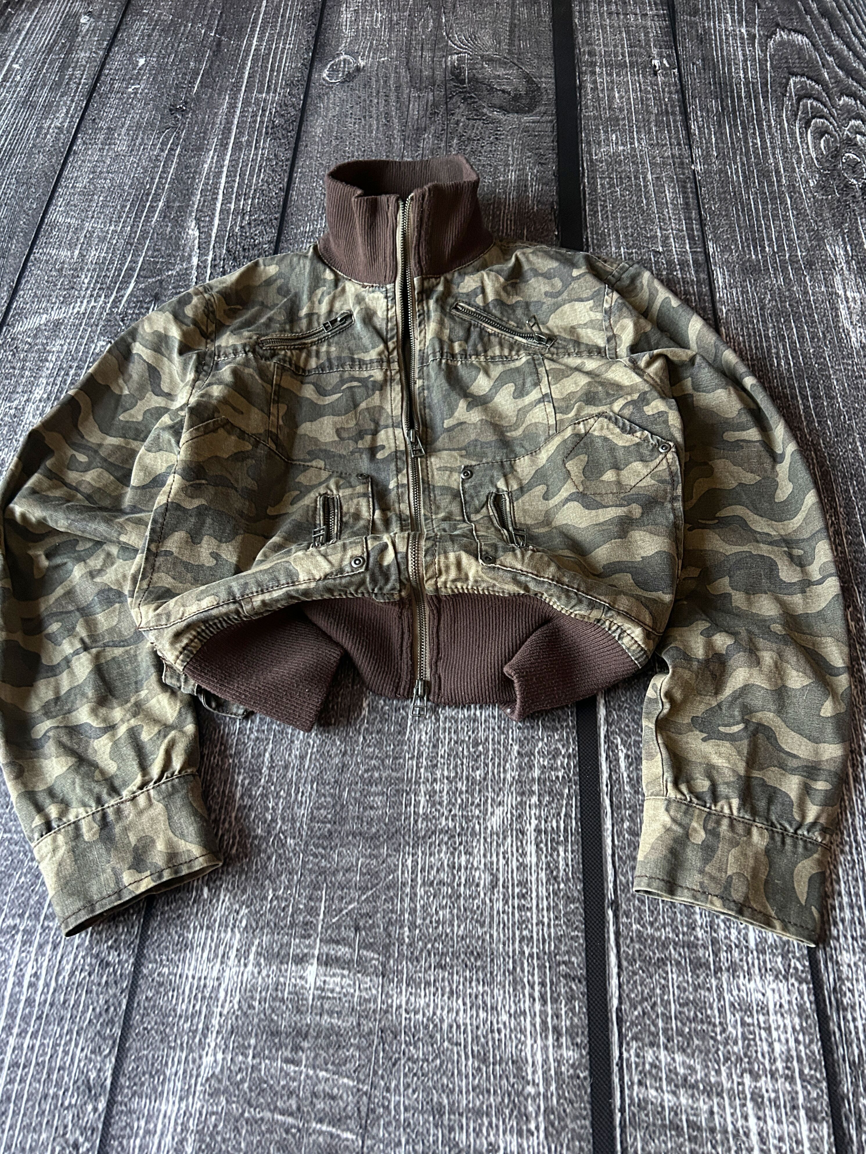 Pre-owned Hysteric Glamour Vtg Archival Raf Simons Rick Owens Style Camo Cropped Jacket (size Medium) In Multicolor