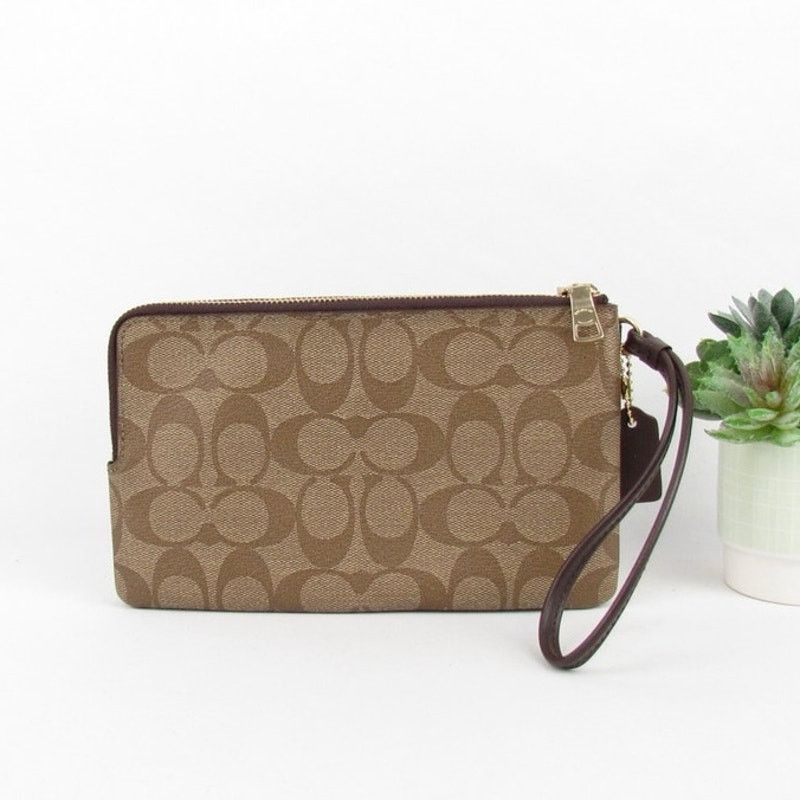 Coach Coach Signature Double Zip Wristlet Size ONE SIZE - 2 Thumbnail