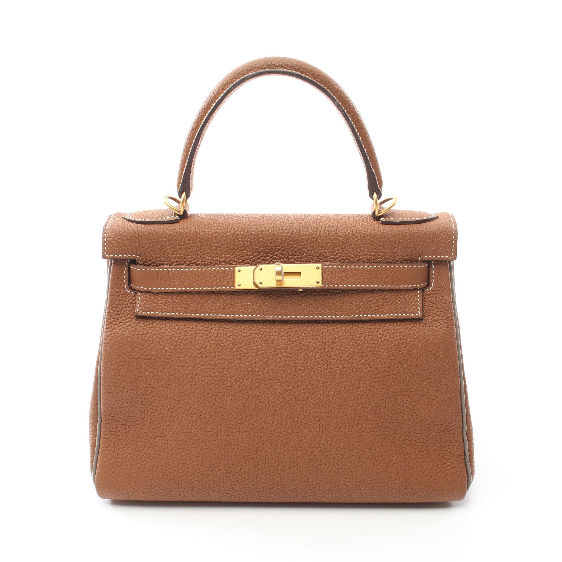 Hermes Hermes Kelly28 Verso Gold Tourtiere Gray Handbag Togo Brown Hardware Inner Stitch Personal Order D Stamp Size ONE SIZE - 1 Thumbnail