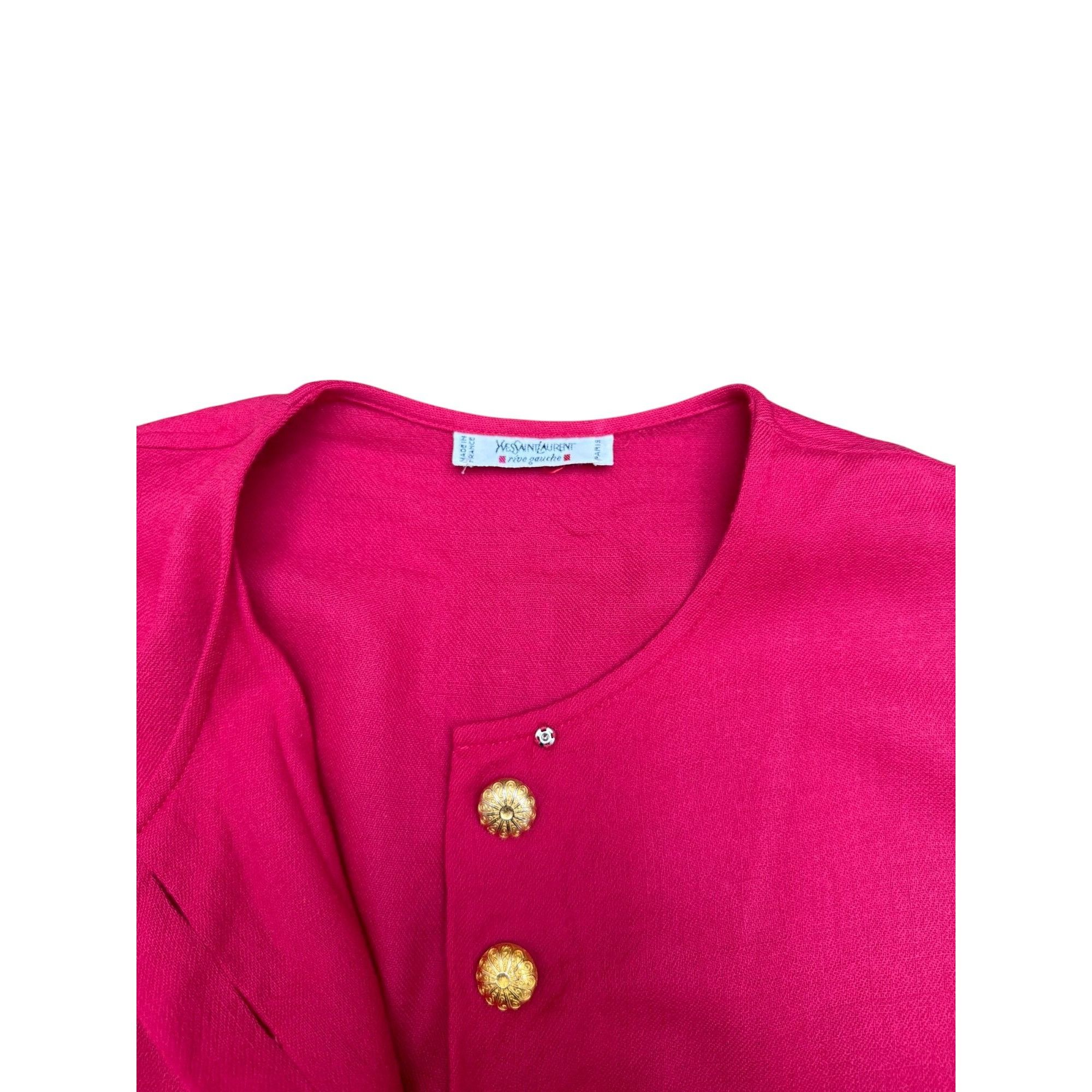 Yves Saint Laurent Vintage Pink Wool Cardigan with Gold Buttons Size M / US 6-8 / IT 42-44 - 5 Thumbnail