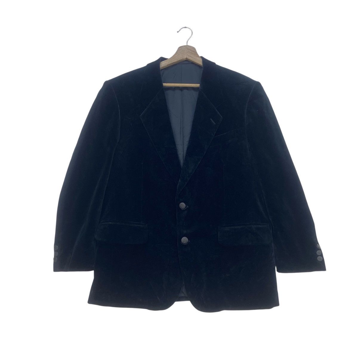 Pierre Balmain Vintage Pierre Balmain Black Velvet Blazer Coat Size US S / EU 44-46 / 1 - 2 Thumbnail
