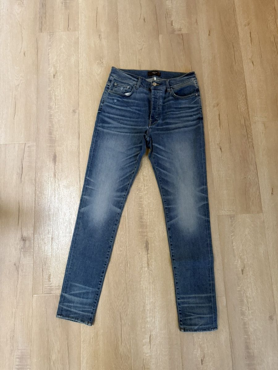 Amiri Amiri stack mx1 dark blue straight leg jeans Size US 36 / EU 52 - 1 Thumbnail