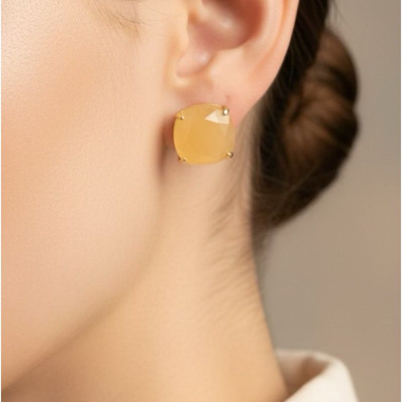 Kate Spade Kate Spade 0.5 Inch Cushion Stud Earrings Gold Tone Size ONE SIZE - 1 Thumbnail