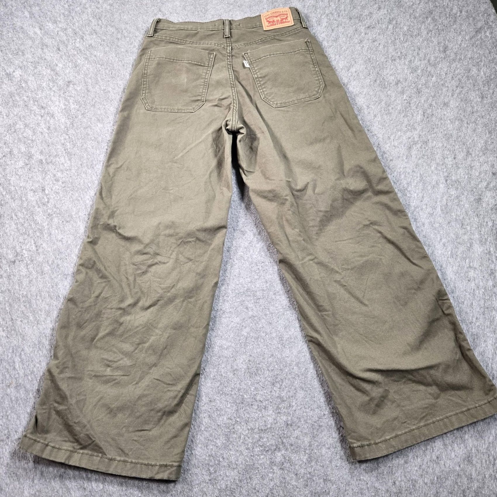 Levi's Levi's Mile High Cropped Wide-Leg Jeans Womens 27 Green High Rise Stretch Denim 5-Pocket Size 27" / US 4 / IT 40 - 2 Thumbnail