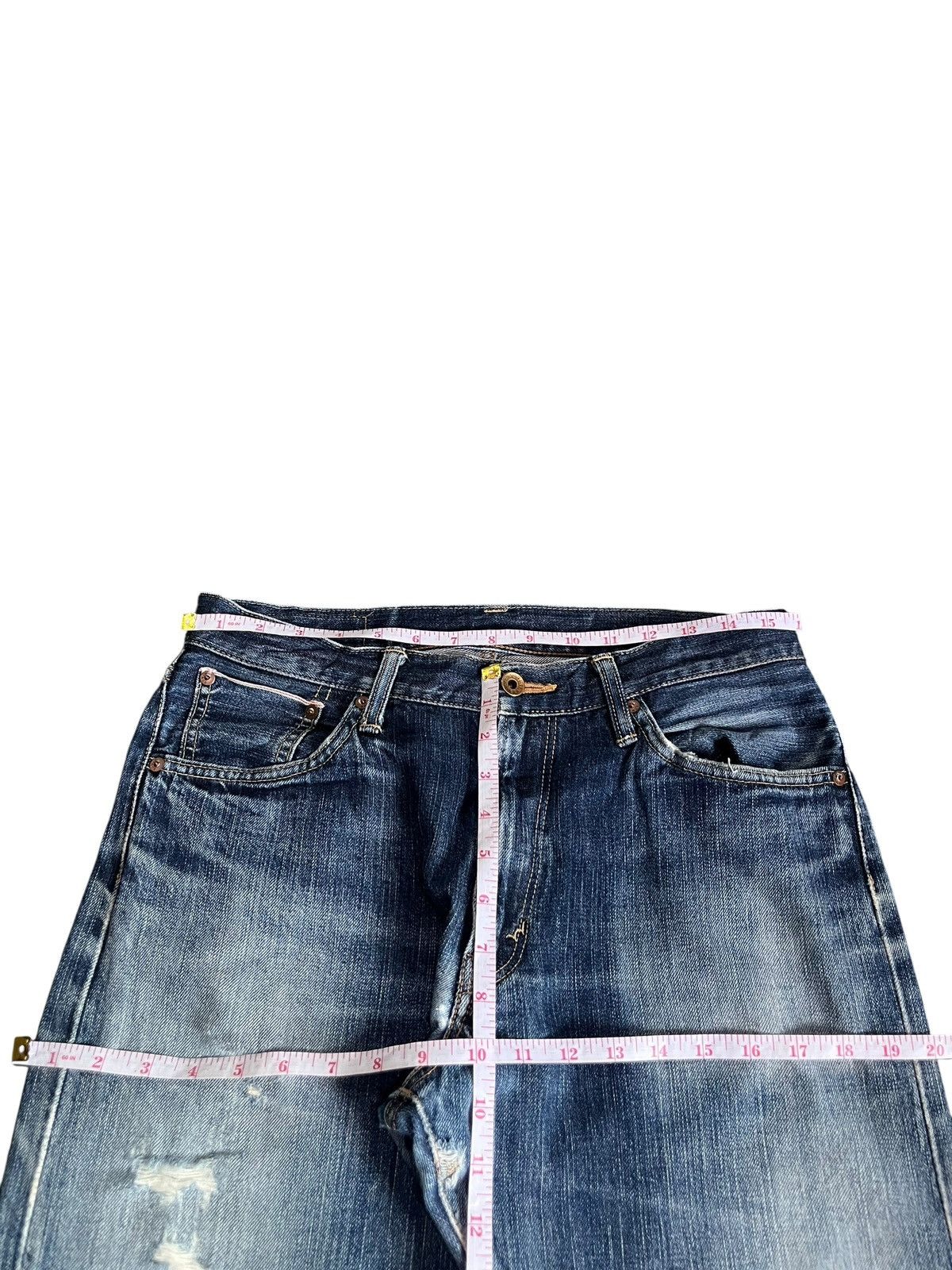 Edwin Vintage Edwin 505 Selvedge Distress Flare Jeans Size US 32 / EU 48 - 6 Thumbnail