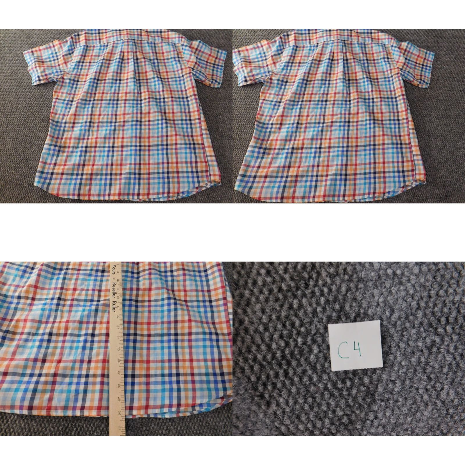 Peter Millar Peter Millar Button-Up Shirt Mens L Blue Plaid Short Sleeve Collared Button-Down Knit Cotton Wrinkle Resistant Logo Vintage No Size US L / EU 52-54 / 3 - 8 Thumbnail