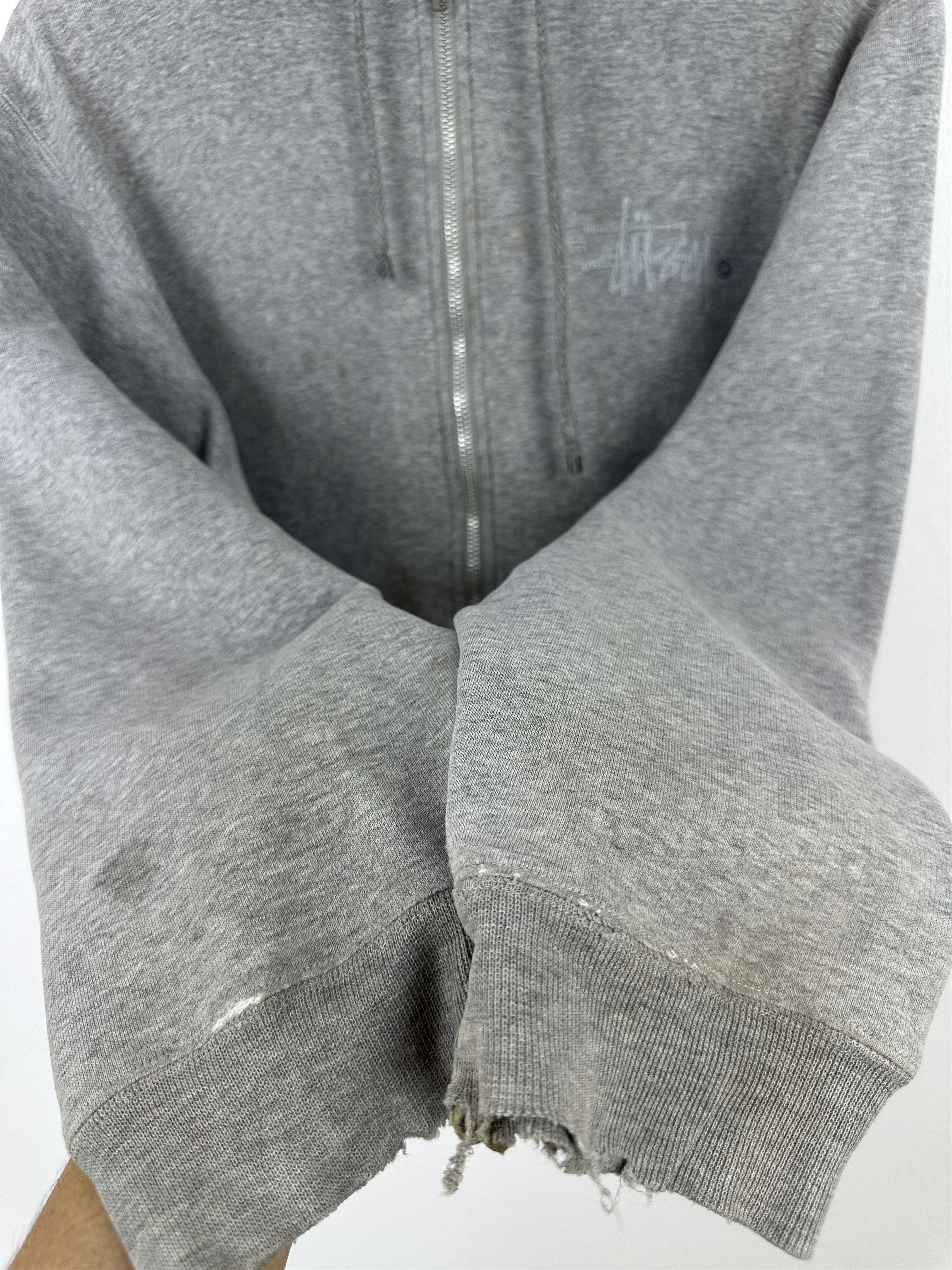 Stussy Vintage Stussy Big Logo Zip Up Hoodie Heather Grey BP0021 Size US L / EU 52-54 / 3 - 12 Thumbnail