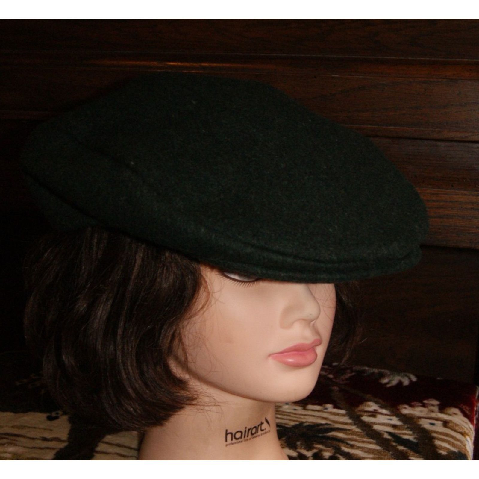 Vintage VTG Hat Wool Dark Green Cabbie Cap Newsboy XL Men's USA Size ONE SIZE - 1 Thumbnail