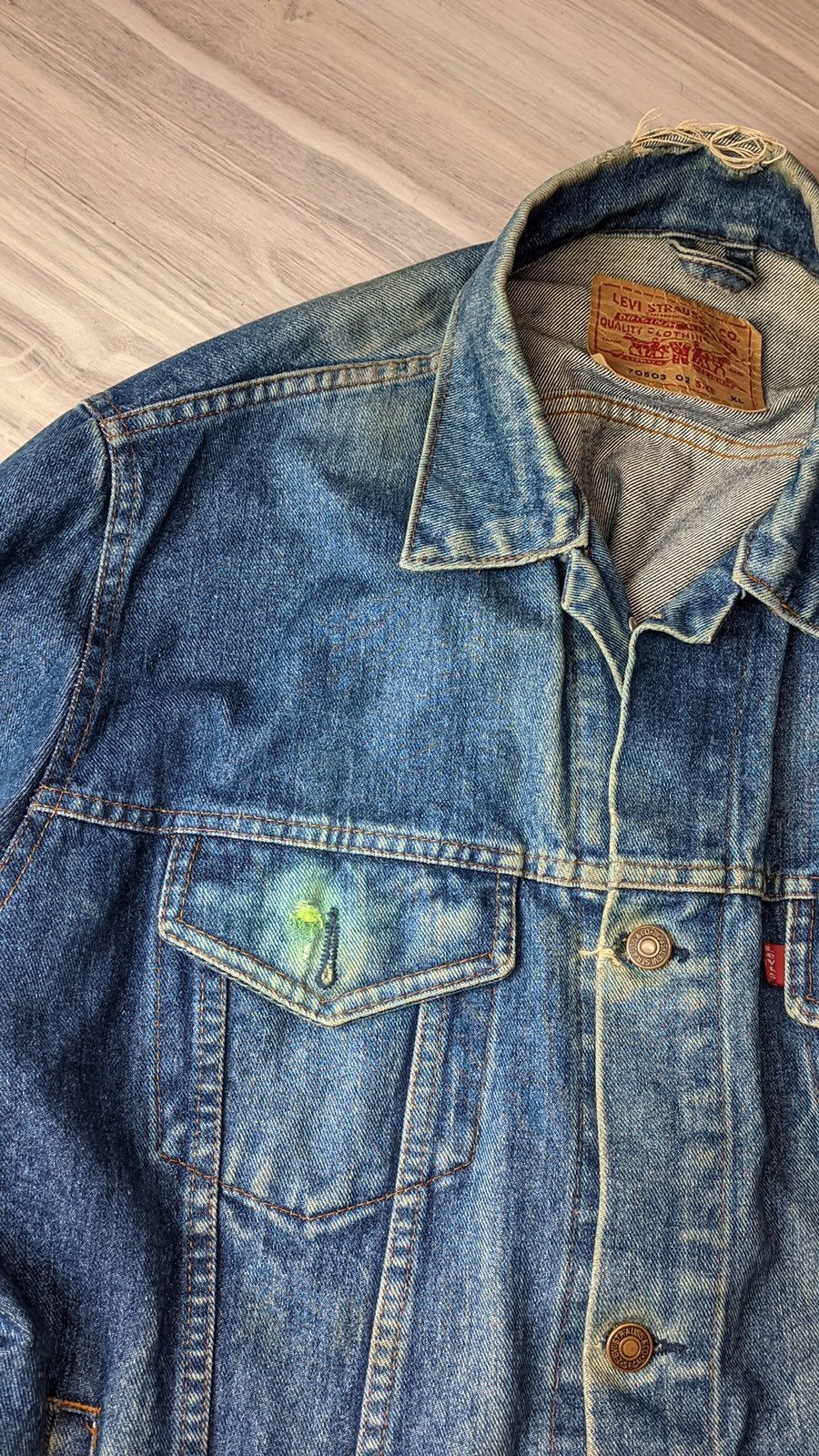 Japanese Brand × Levi's × Vintage Y2K 90s Levis vintage faded washed denim jacket ripped Size US XL / EU 56 / 4 - 4 Thumbnail