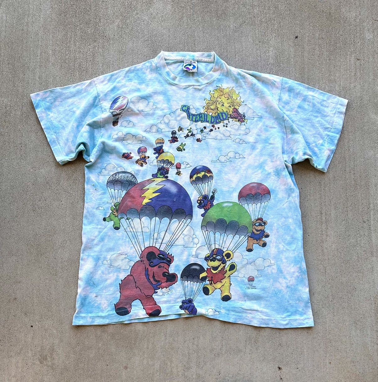 【LIQUID BLUE】90s GRATEFUL DEAD Tee Vintage 90s Grateful Dead Liquid Blue Tie Dye Long Sleeve T