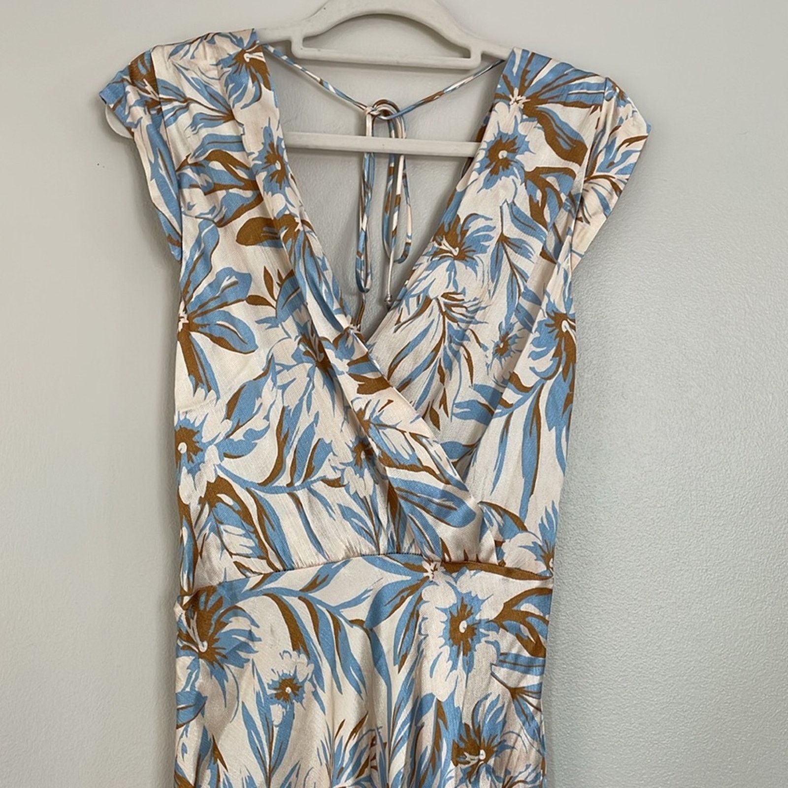 BEC + BRIDGE Bec & Bridge Stella Maxi Dress Blue Beige Tropical Floral 6 Size M / US 6-8 / IT 42-44 - 5 Thumbnail