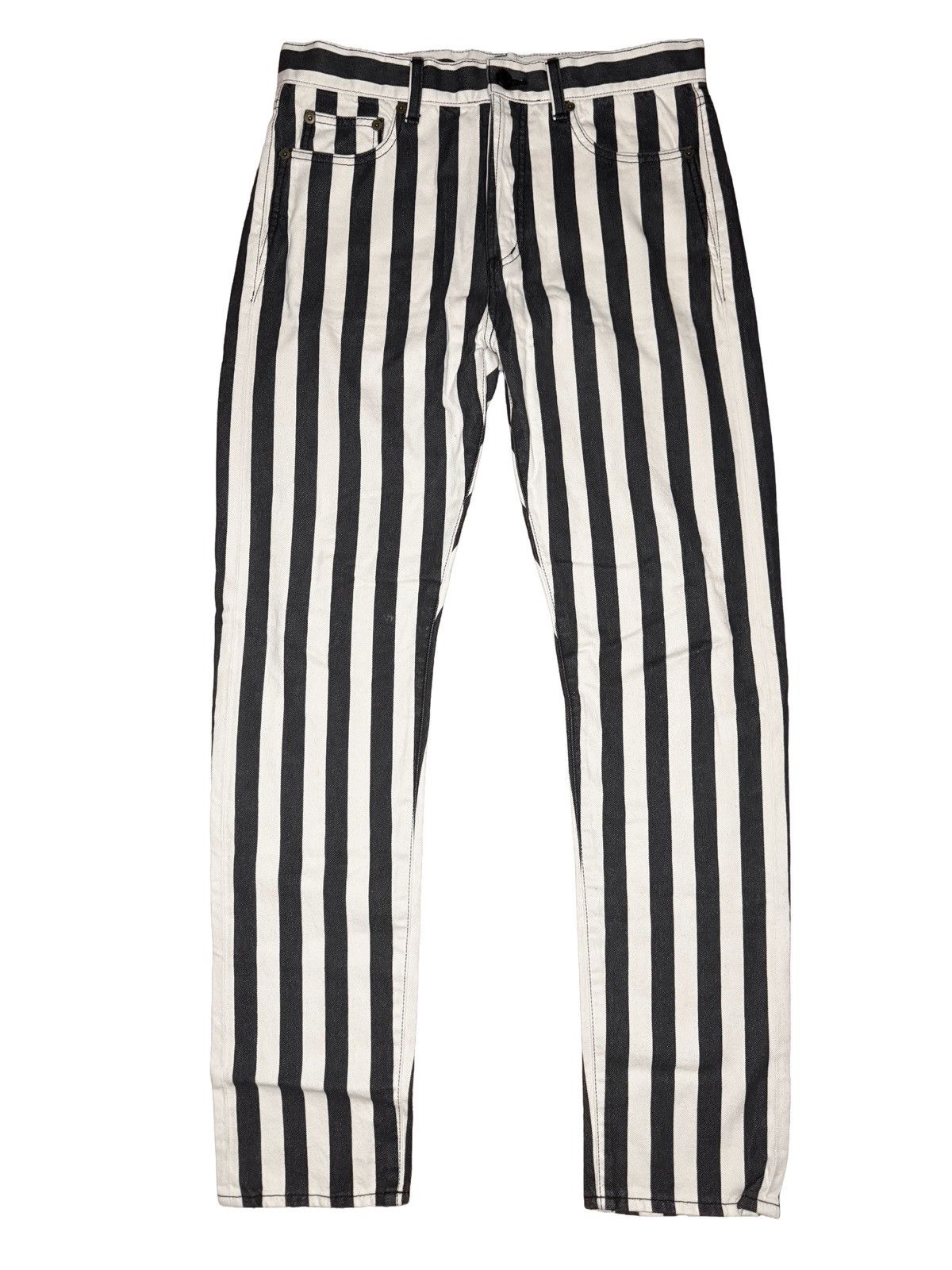 Saint Laurent Paris Saint Laurent Paris SS19 Striped Denim Jeans Size US 30 / EU 46 - 1 Thumbnail