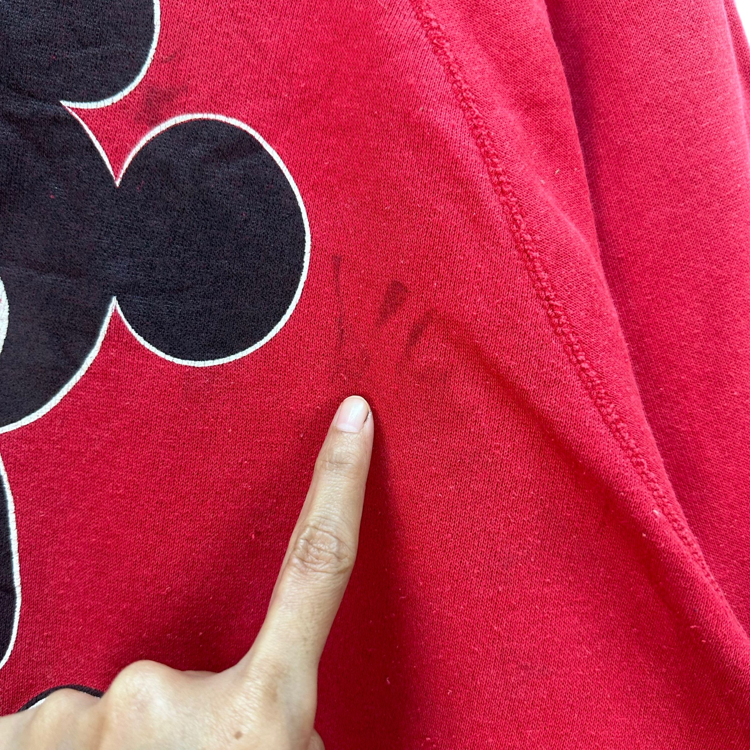 Mickey Mouse VINTAGE MICKEY MOUSE MIRROR PRINT RED SWEATSHIRTS #8049-198 Size US L / EU 52-54 / 3 - 13 Thumbnail