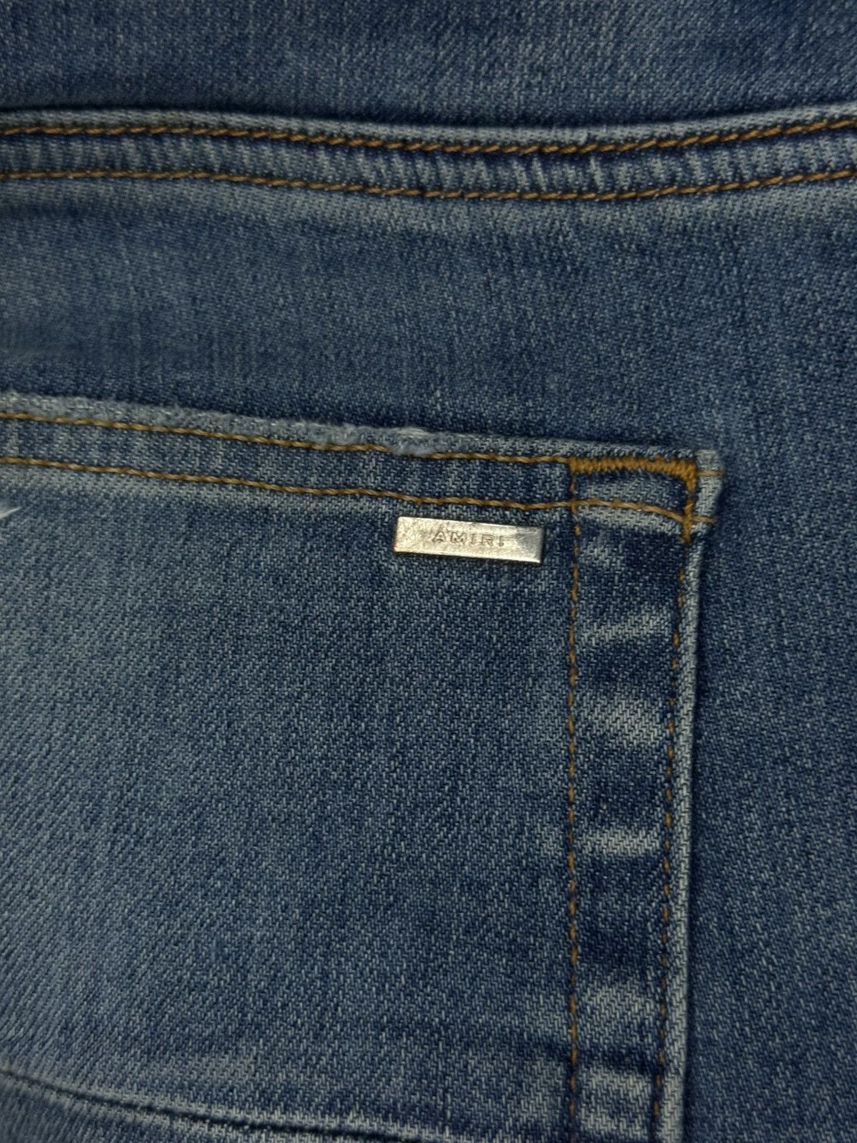 Amiri Amiri MX1 Jeans Blue Green Patch Size 38 Pre Owned 🧼 Size US 38 / EU 54 - 10 Thumbnail