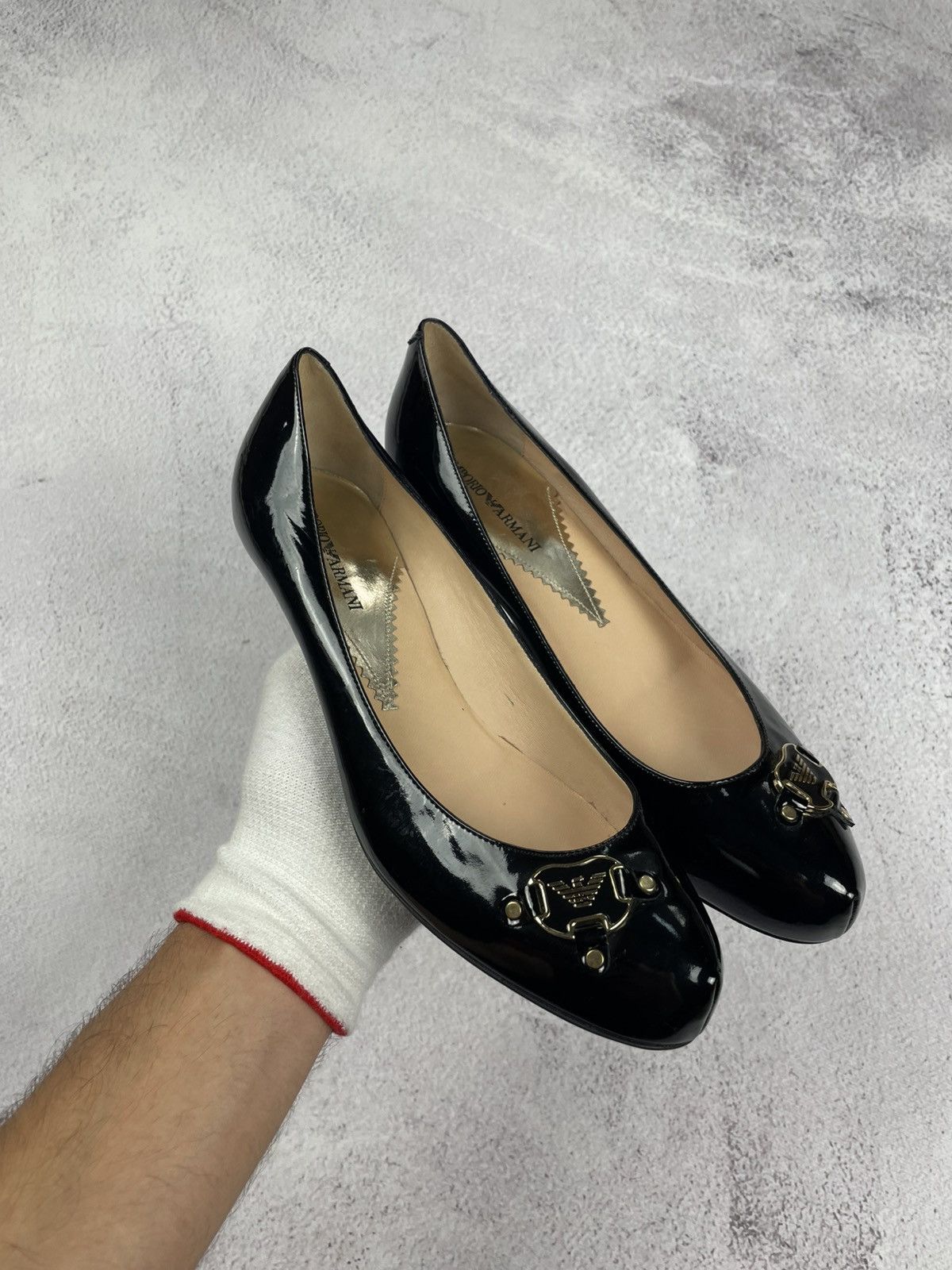 Emporio Armani × Vintage Emporio Armani Womens Heels boat Size 39 Size US 9 / IT 39 - 5 Thumbnail