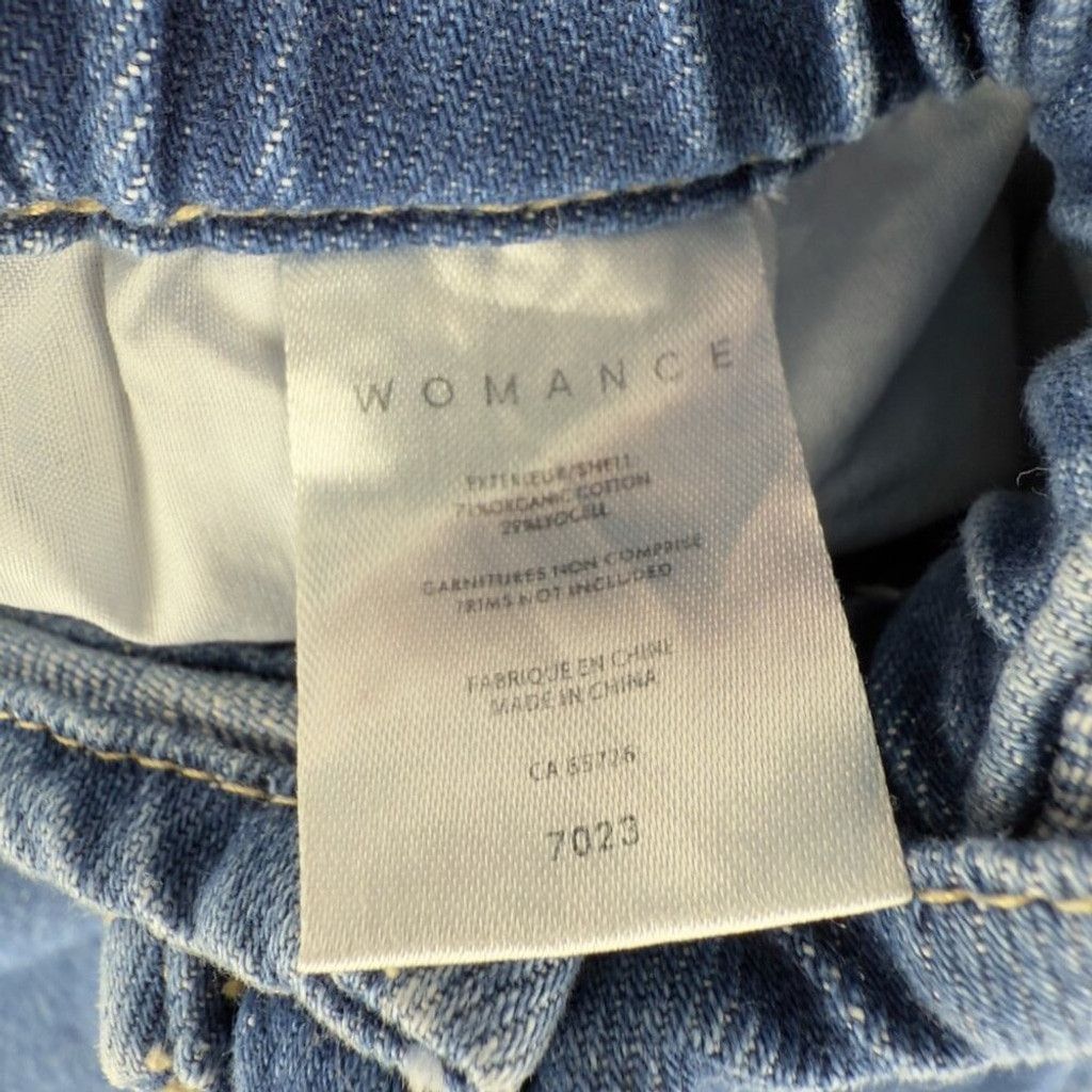 Other WOMANCE Denim Cotton Jean Elastic waist Belt loop Short sz L Size 30" / US 8 / IT 44 - 3 Thumbnail