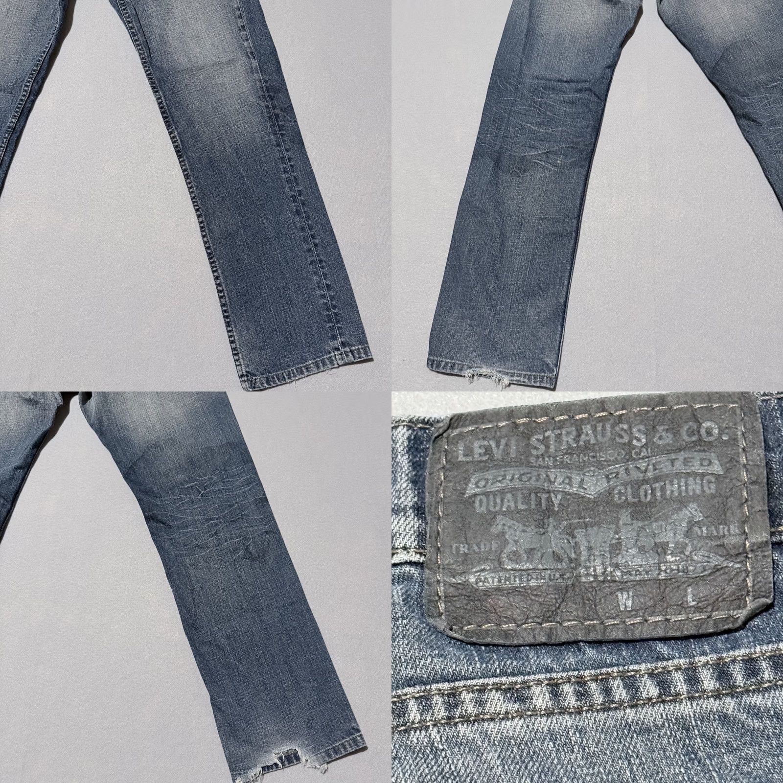 Levi's Levi's Jeans Men Blue Denim Distressed Ankle Mid-Rise Classic Straight 32X28 Size US 32 / EU 48 - 8 Thumbnail