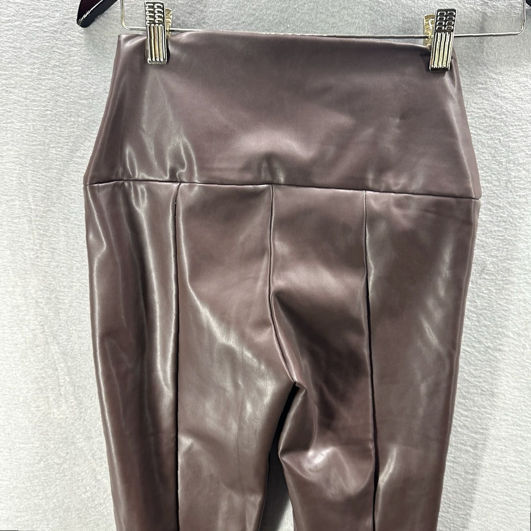 Norma Kamali Norma Kamali Faux Leather Slit Hem Leggings Womens XS Brown Casual Ankle Size 26" / US 2 / IT 38 - 5 Thumbnail
