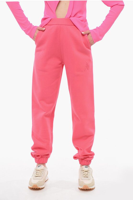 image of The Attico Peggy Joggers With Embossed Logo in Pink, Women's (Size 26)