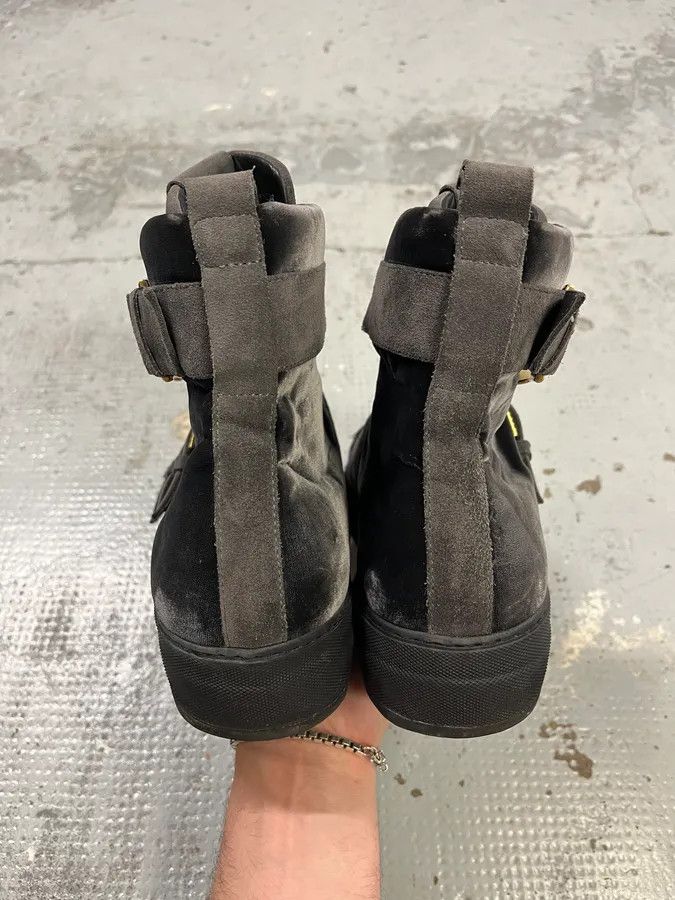 Vintage Cesare Paciotti Grey Velvet Buckle Strap Boots Size US 8 / EU 41 - 6 Thumbnail