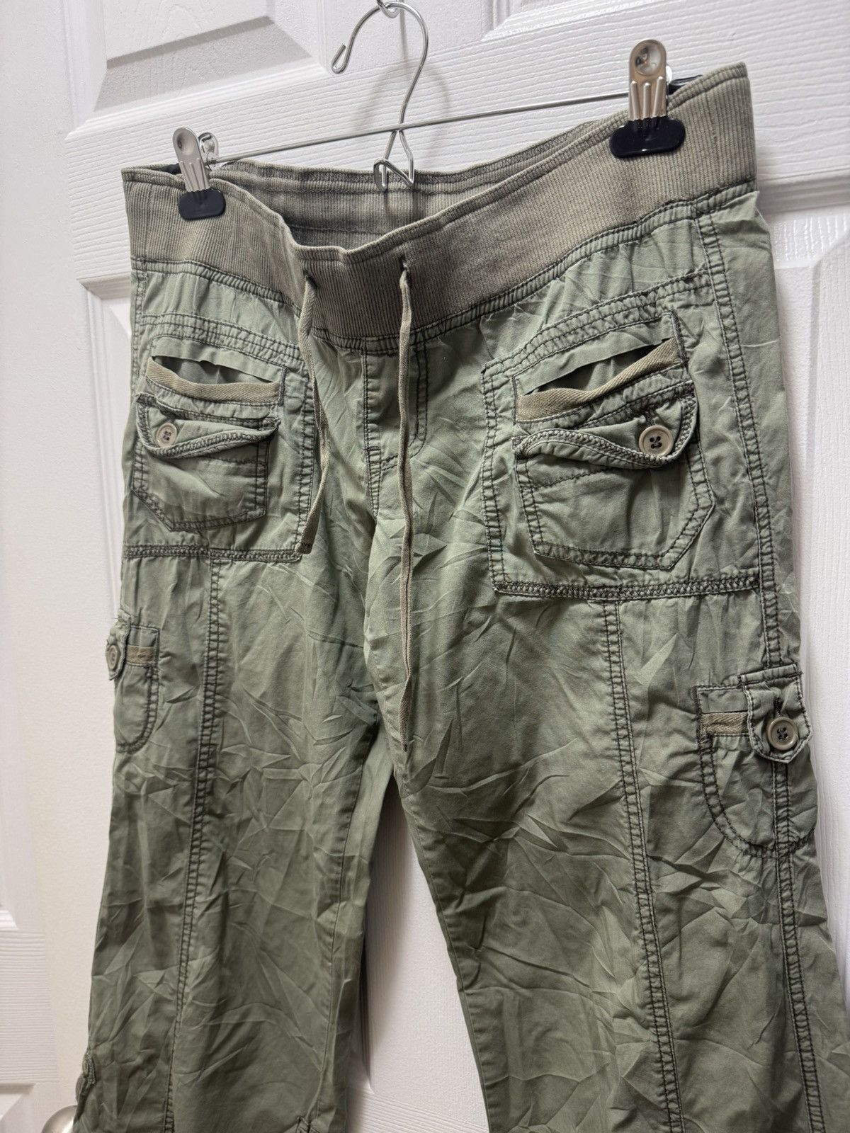 Nique Nique Vintage Y2K Cargo Military Green Pants Baggy Size US 32 / EU 48 - 2 Thumbnail
