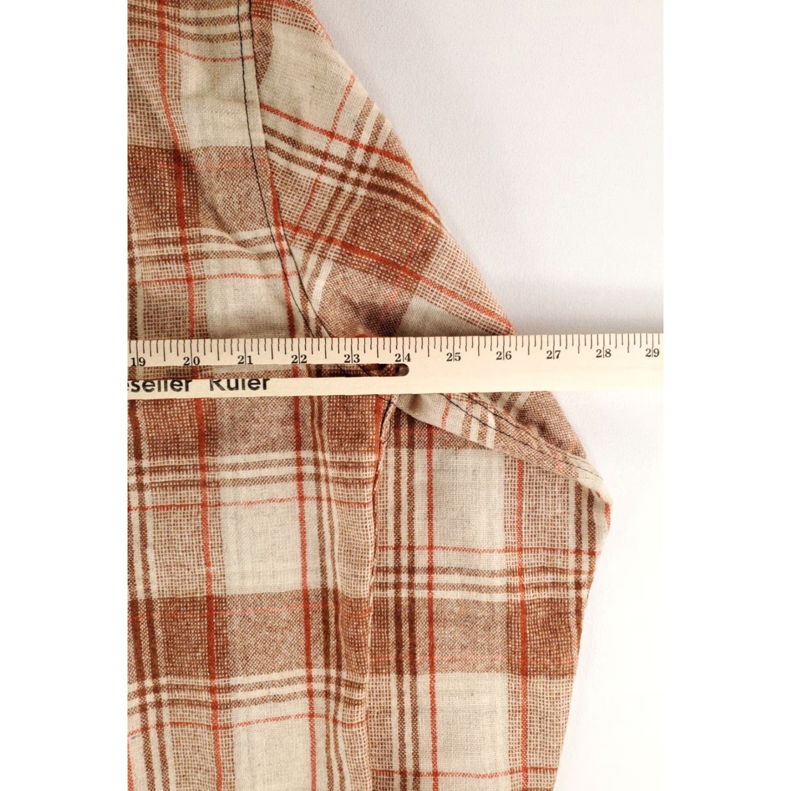JCPenney JC Penney Button Up Shirt Wool Blend Flannel Red Tan Brown Plaid Mens L Multicolor Long Sleeve Size US L / EU 52-54 / 3 - 7 Thumbnail