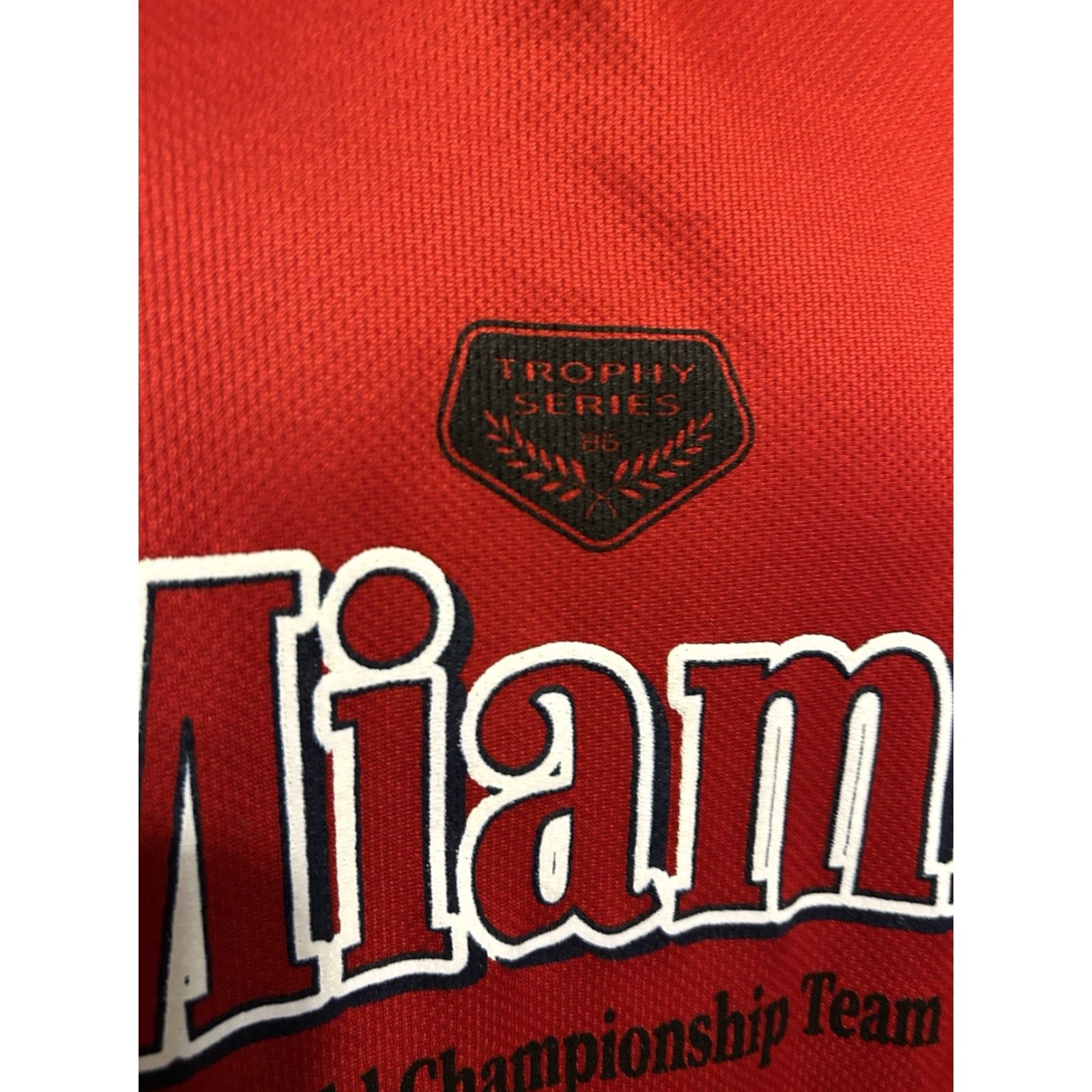 Vintage VINTAGE Miami Championship Racing Team 95 Shirt Men Medium Red Short Sleeve Polyester Size US M / EU 48-50 / 2 - 7 Thumbnail