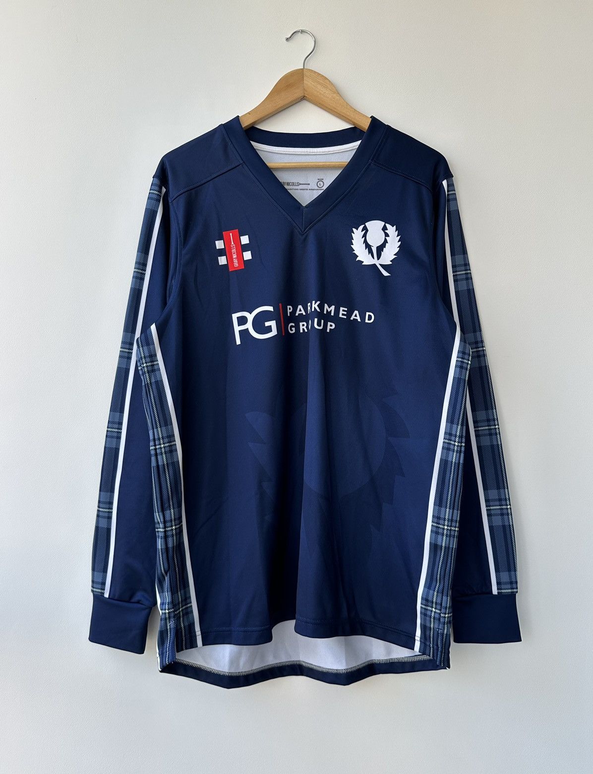 Scotland Cricket Team Match #69 Worn Shirt Gray Nicolls L
