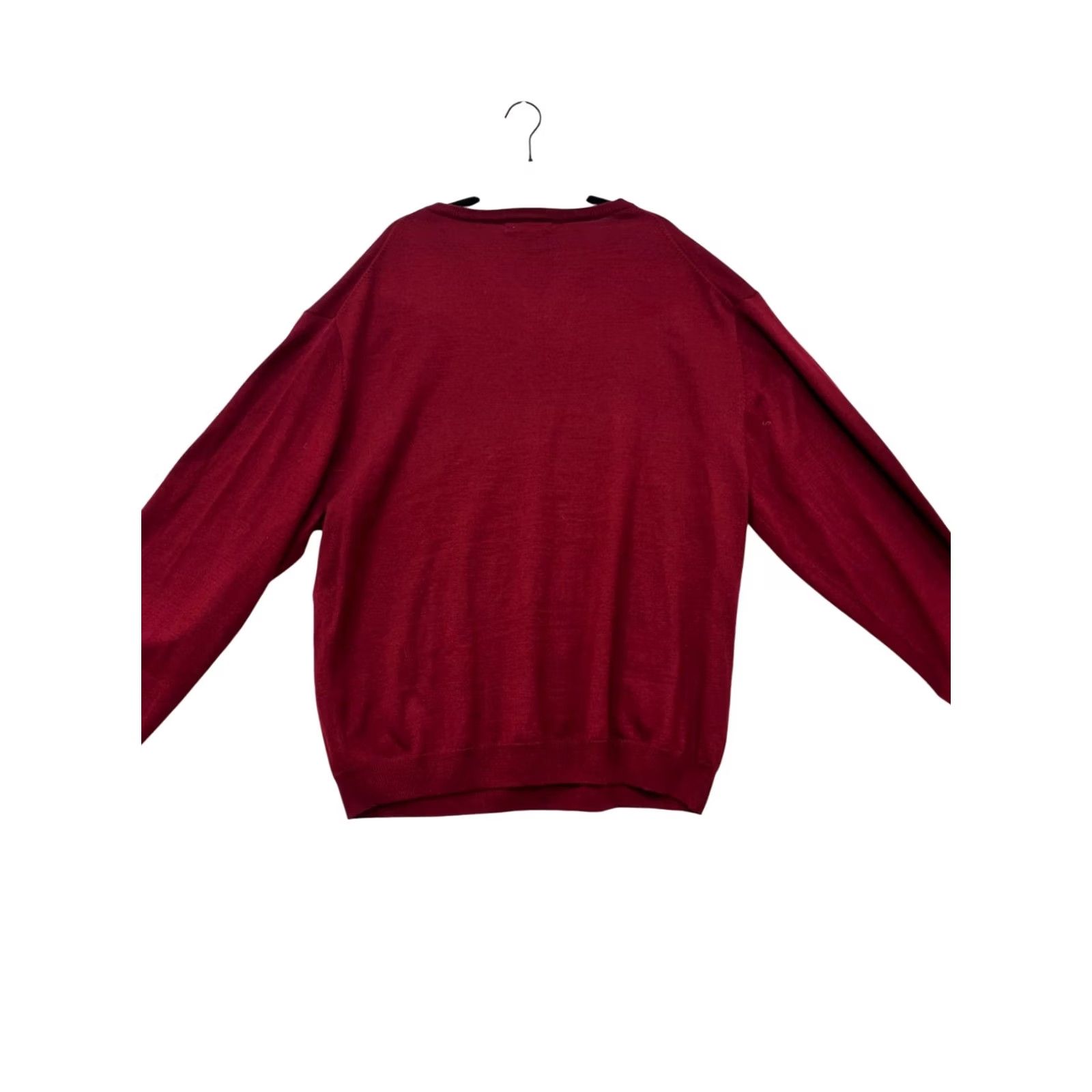 Vintage Linea Uomo Sweater Unisex Adults 4X V-Neck Red Wool Acrylic Pullover Size US XXL / EU 58 / 5 - 2 Thumbnail