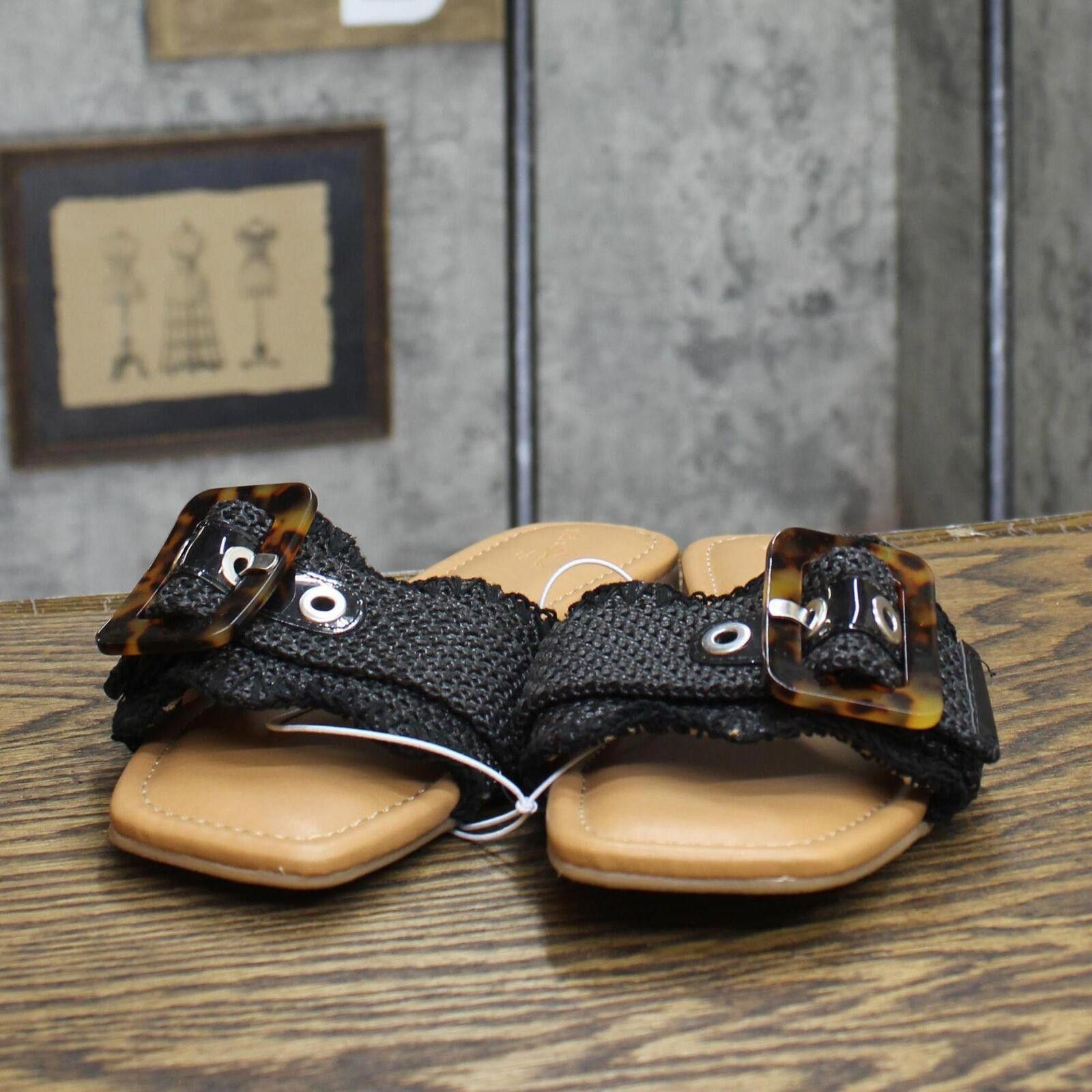Designer Universal Thread Sandals with Memory Foam Insole Black 8M Size US 8 / IT 38 - 3 Thumbnail