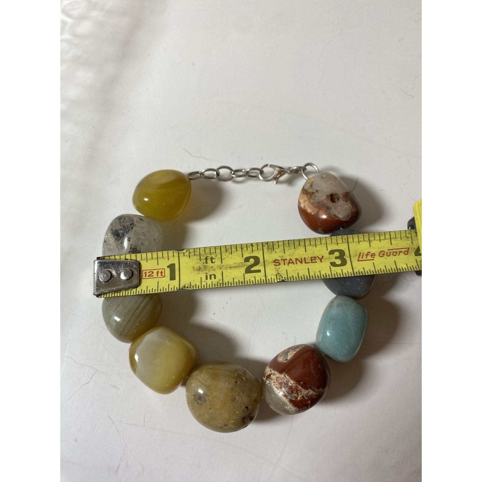Other Vintage Polished Agate Gemstone Beggar Bead Bracelet Size ONE SIZE - 5 Thumbnail
