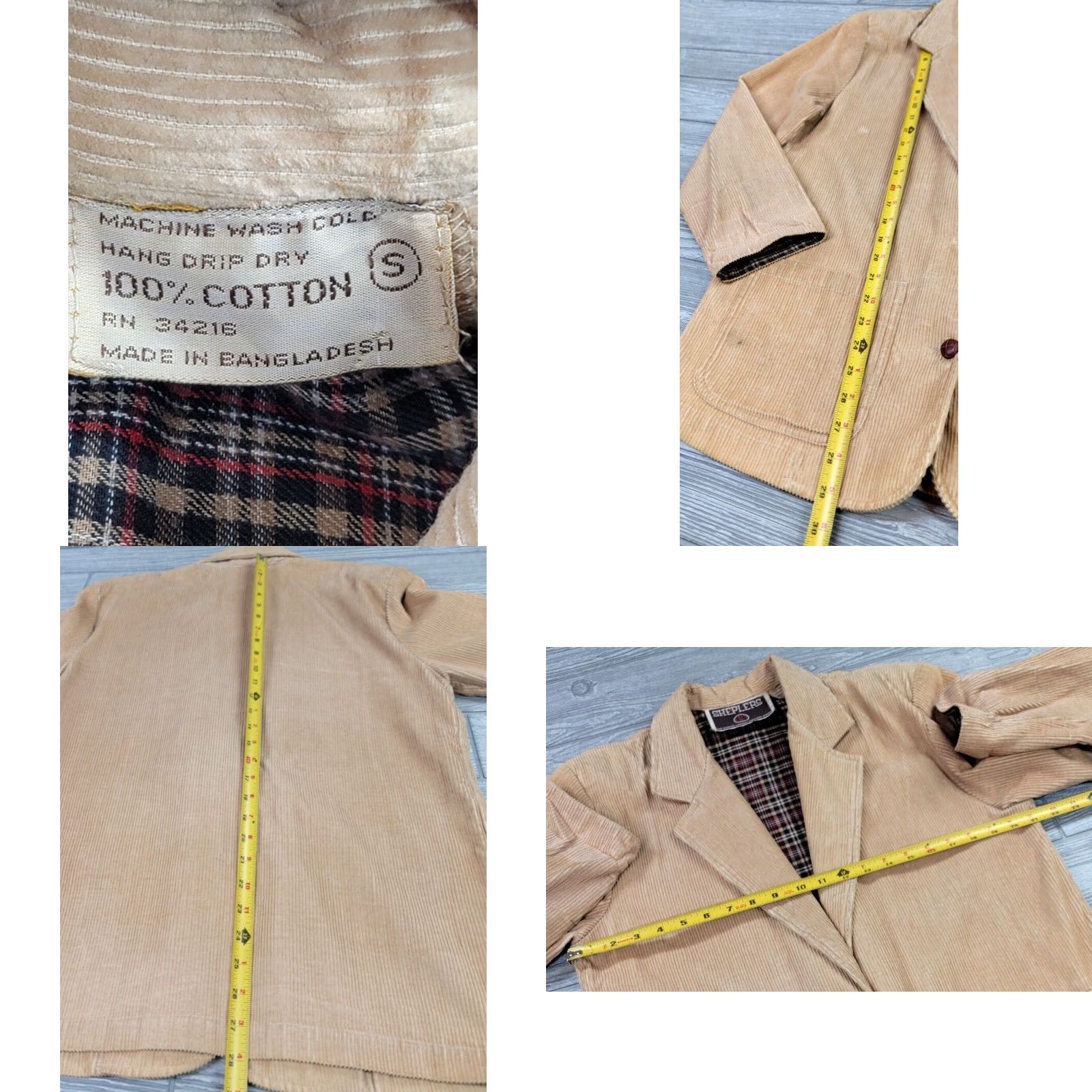 Vintage VINTAGE Sheplers Beige Corduroy Western Jacket - Sz S - Plaid Lined - Women's Casual Southwestern Western Coat with Fringe and Pockets Size S / US 4 / IT 40 - 8 Thumbnail
