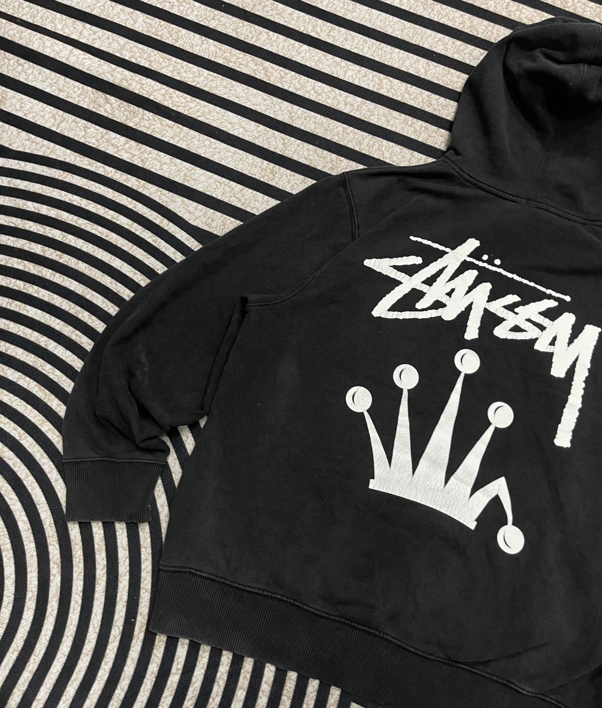 Stussy 2000s STUSSY CROWN SUN FADED HOODIE RARE DESIGN Size US M / EU 48-50 / 2 - 20 Thumbnail
