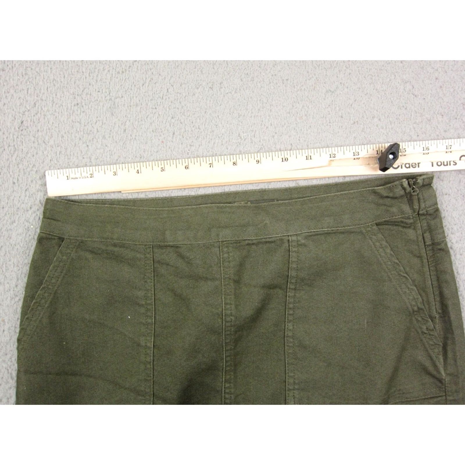 Prana Prana Skirt Womens 8 Green A-Line Short Zip Casual Workwear Summer Spring Fall Pockets Mens? Size 30" / US 8 / IT 44 - 4 Thumbnail