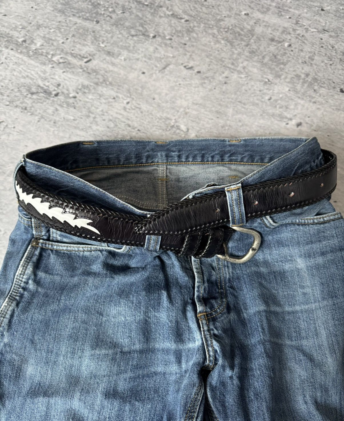 Vintage Vintage leather racing style belt Size ONE SIZE - 1 Thumbnail