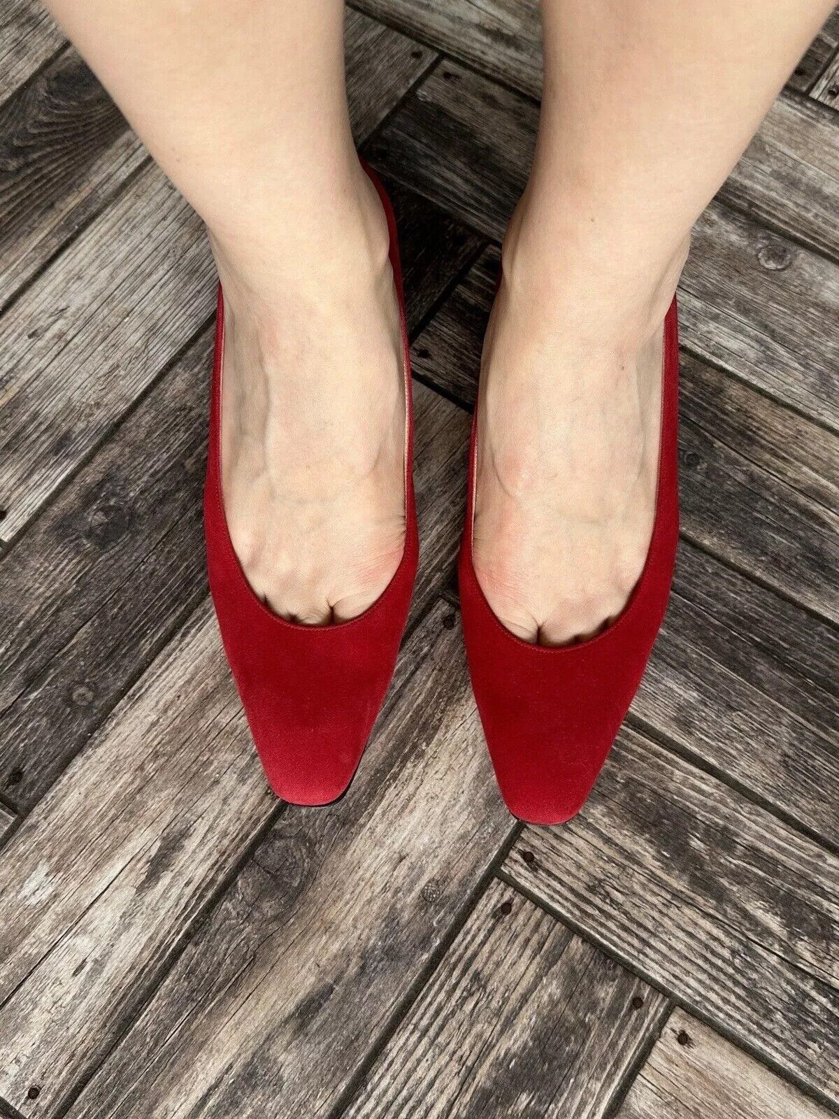 Charles Jourdan Vintage Charles Jourdan Paris Red Heels Suede Leather Shoes Size US 8 / IT 38 - 3 Thumbnail