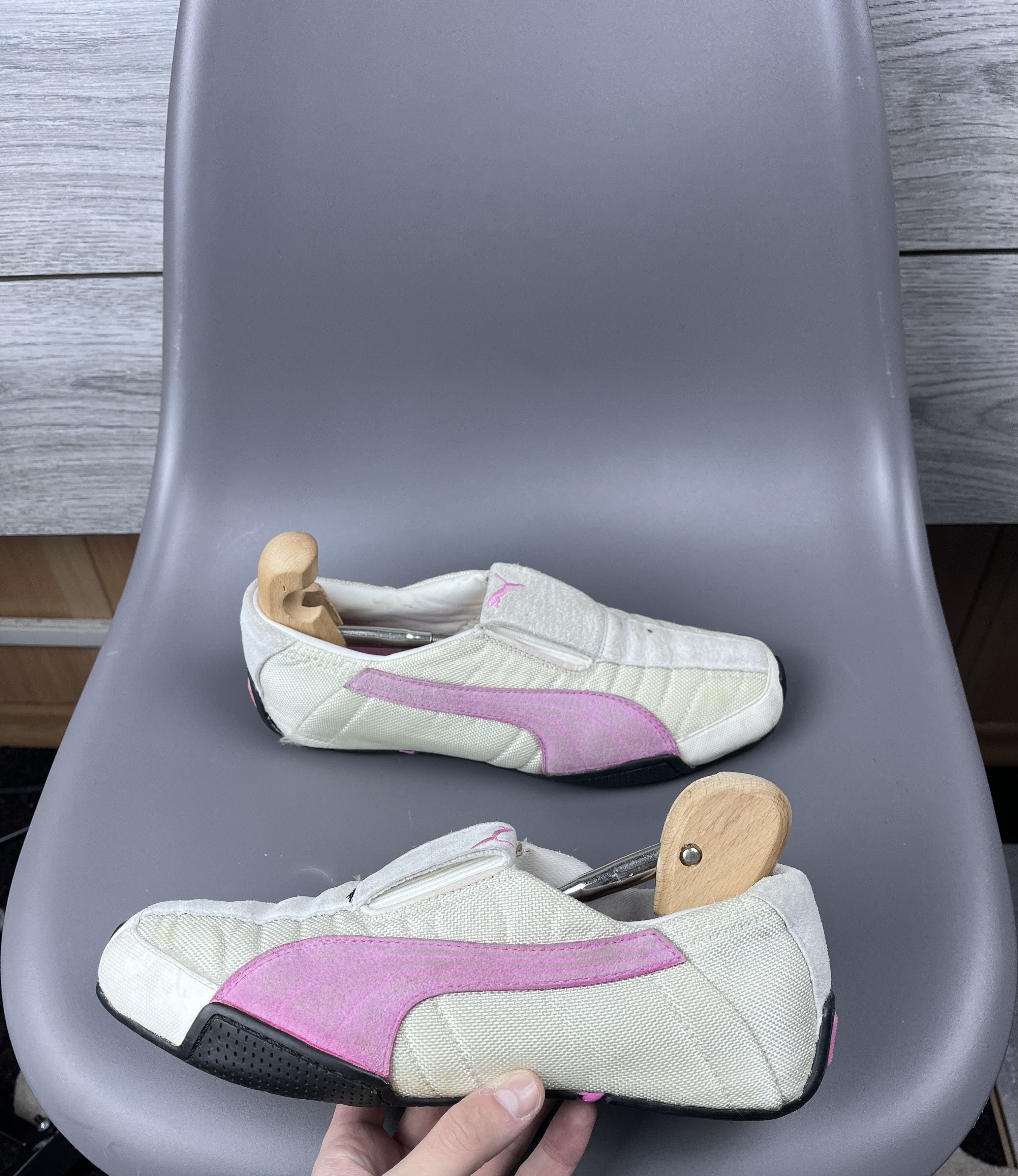 Puma Puma Slip-On Racing Shoes White Pink Low Profile Rare 40 siz Size US 7 / EU 40 - 1 Thumbnail