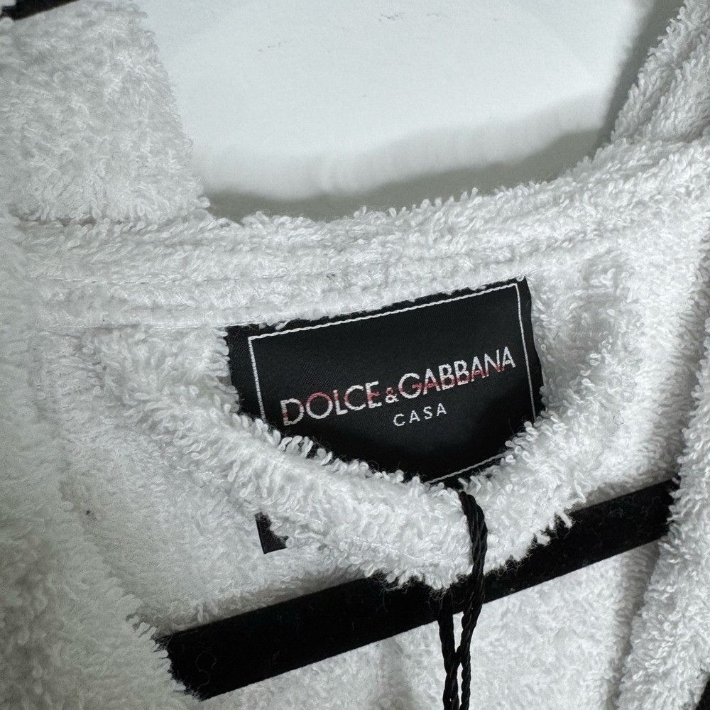 Dolce & Gabbana Dolce & Gabbana Logo Embroidered Bathrobe White Black Men’s Size US M / EU 48-50 / 2 - 3 Thumbnail