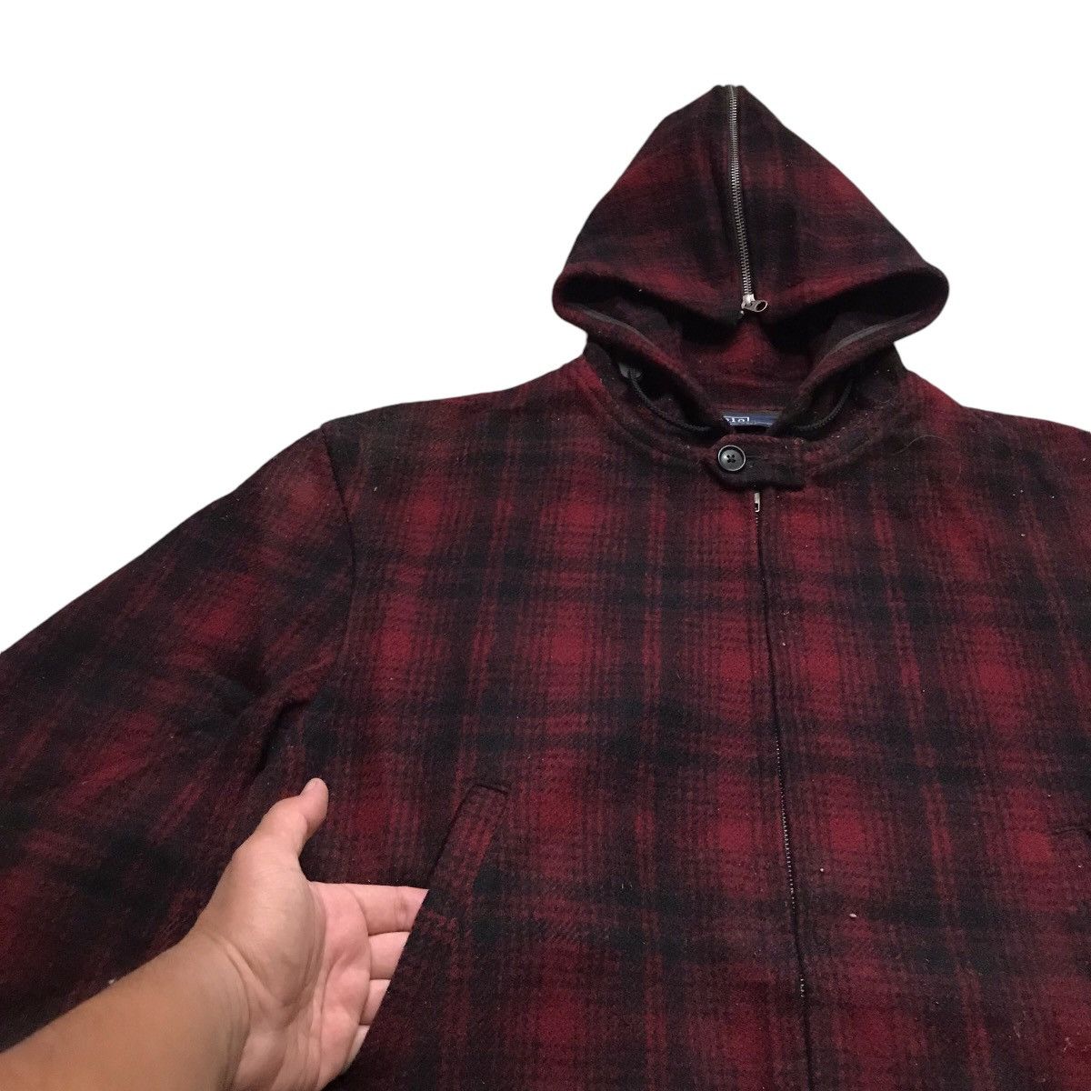 Polo Ralph Lauren Vintage 80s Polo Ralph Lauren Wool Jacket Workers Hoodies Size US XL / EU 56 / 4 - 5 Thumbnail
