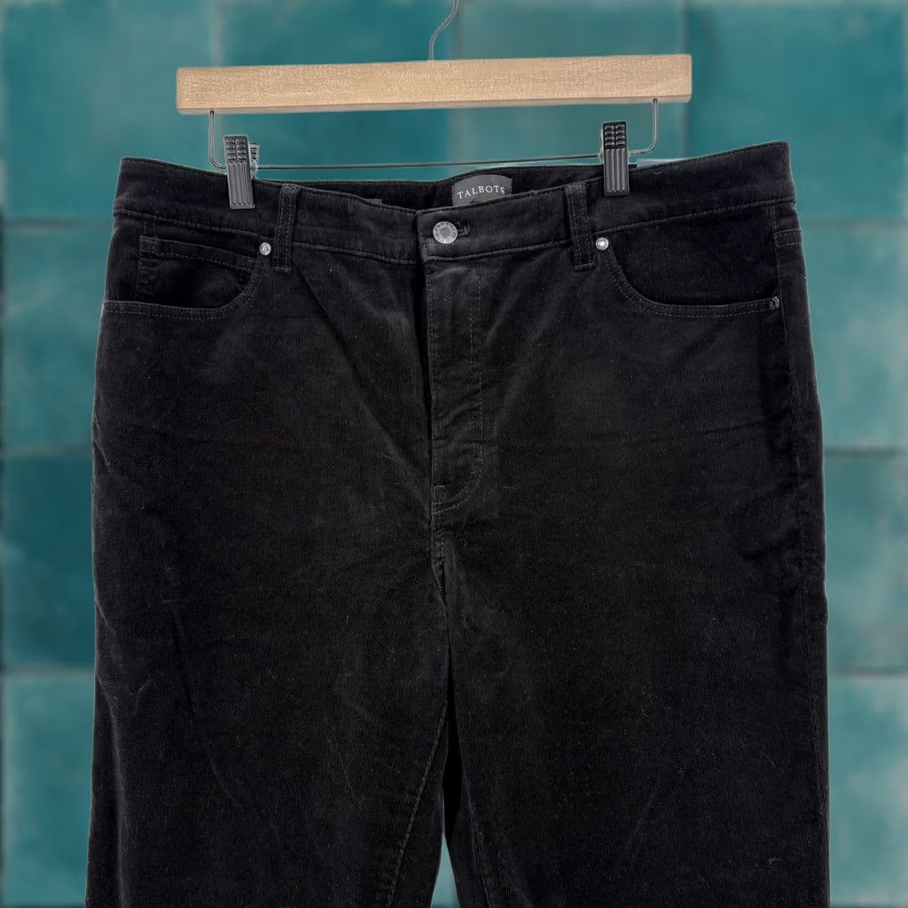 Talbots Talbots Black Corduroy Dress Pants Womens 14 Slimming Stretch NWT Pockets Flat Front 30in Inseam Size 36" / US 14 / IT 50 - 1 Thumbnail