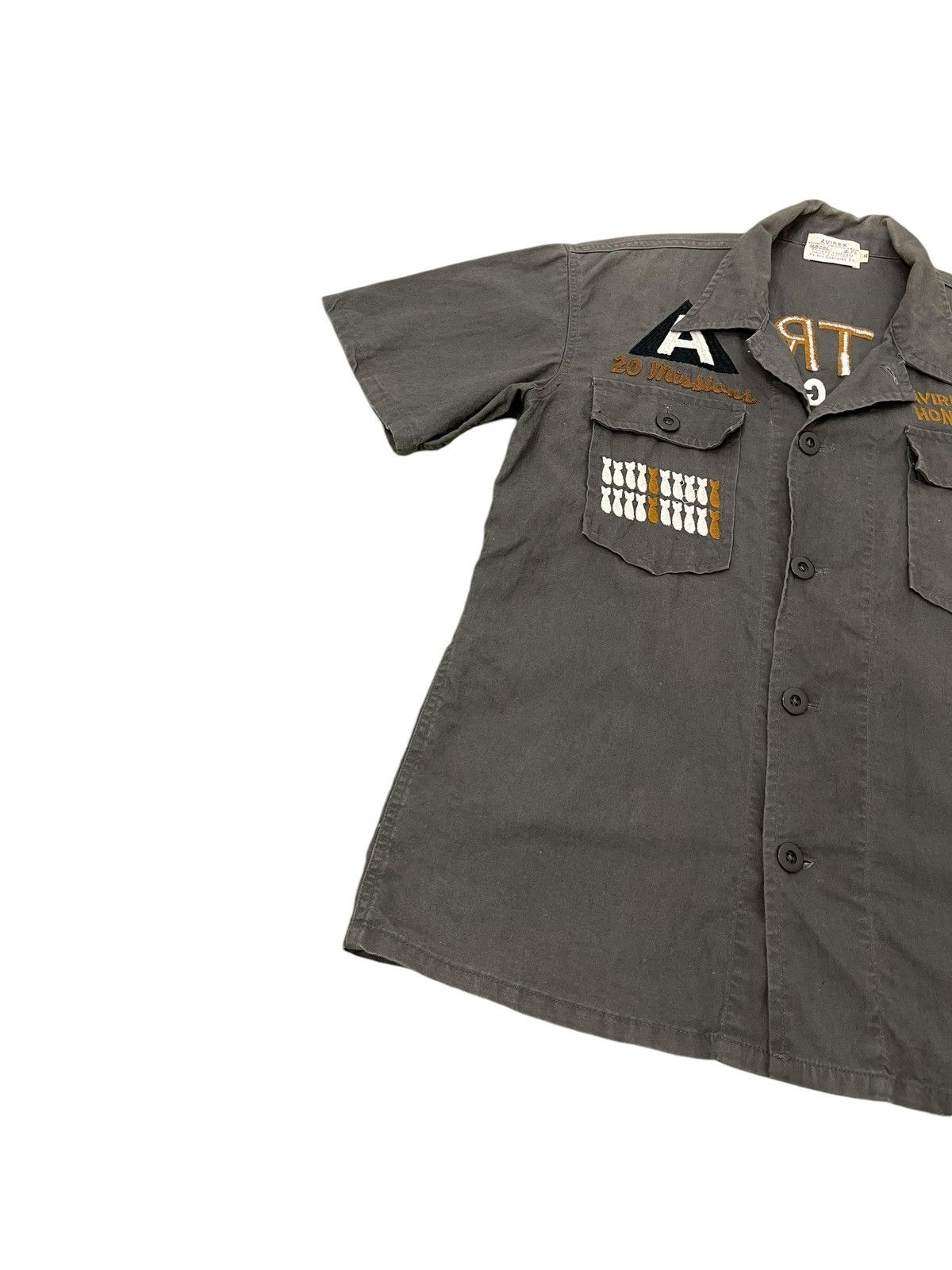 Avirex Embroydery Linen Shirt Avirex WWII Japan Faded 5🟩9 Size US L / EU 52-54 / 3 - 11 Thumbnail