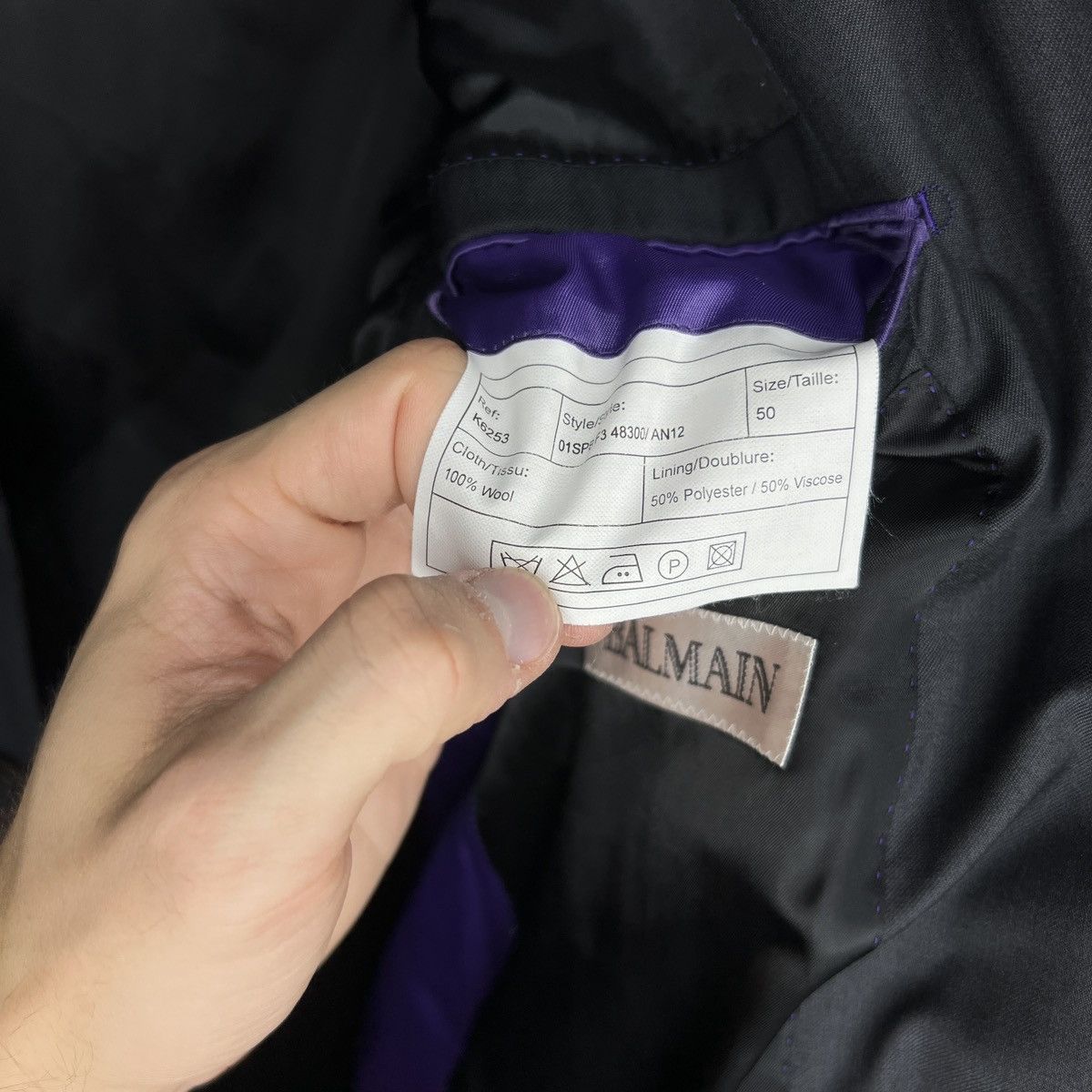 Balmain × Vintage Vintage BALMAIN Black Blazer Wool Jacket M size Size 40R - 8 Thumbnail