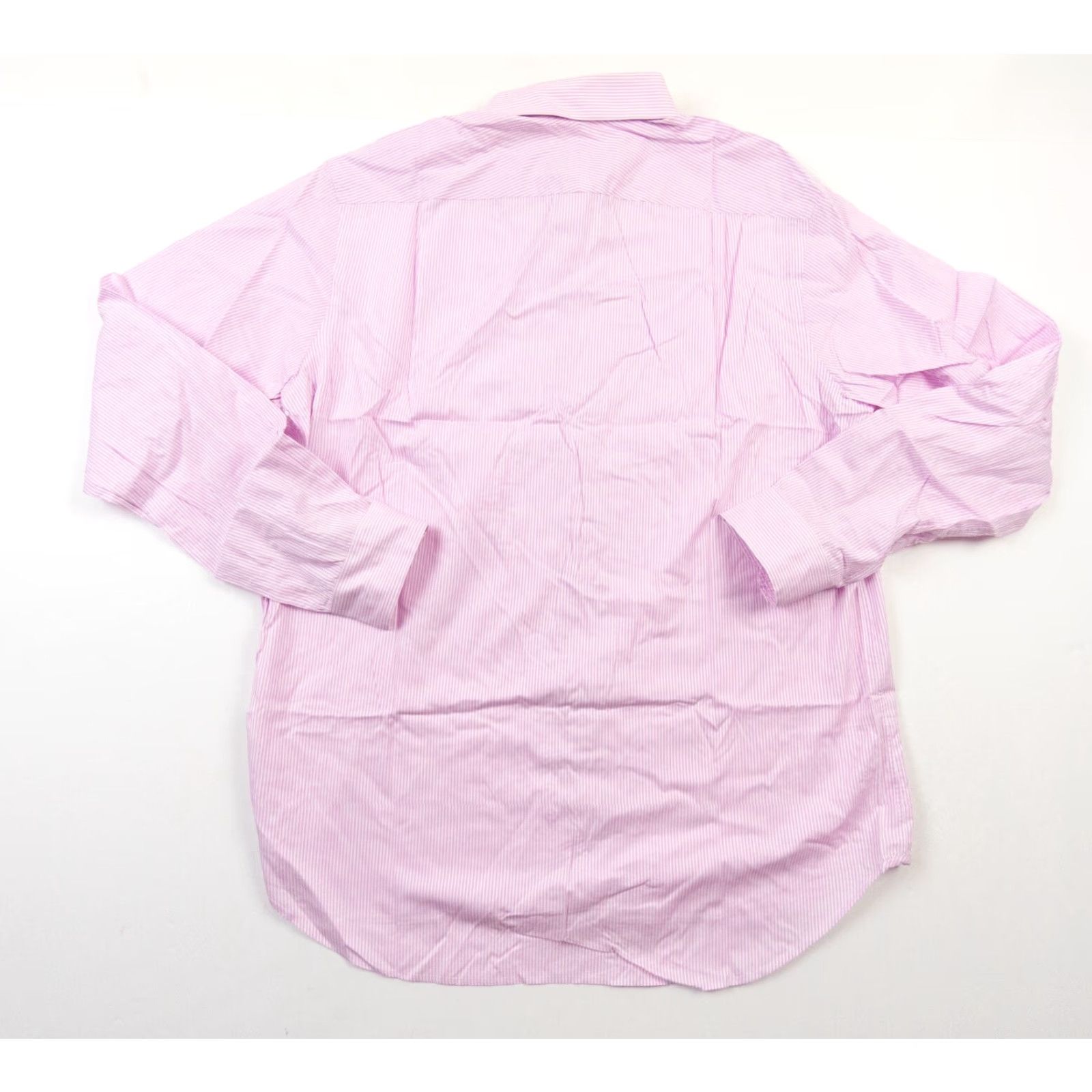 Vintage Hickey Freeman Men's 17 Pink Striped Button-Up Dress Shirt Long Sleeve Preppy Size 46R - 3 Thumbnail