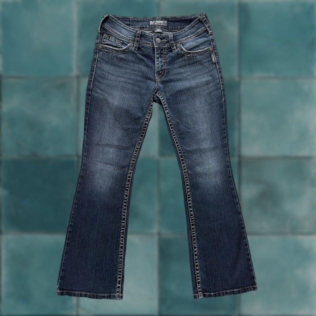 Silver Jeans Co. Silver Jeans Suki Surplus Bootcut Jeans Womens 29x30 Blue Low Rise Denim Grunge Size 29" - 1 Thumbnail